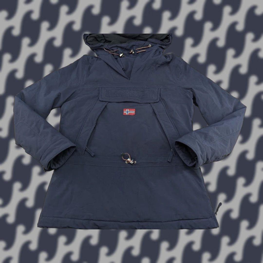 Napapijri Napapijri Skidoo Womens Anorak Jacket M Hooded Thermal Warm Winter Blue Jacket Women Medium Blue Womens) Size M / US 6-8 / IT 42-44 - 1 Thumbnail