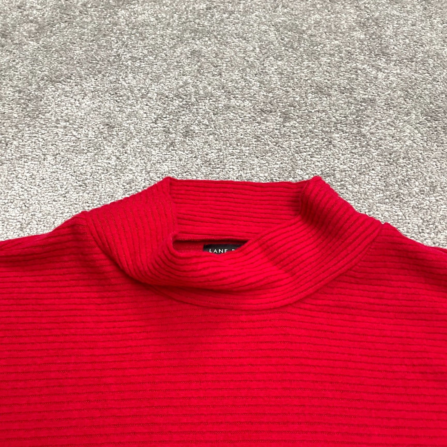 Vintage Lane Bryant Red Mock Neck Knit Pullover Sweater Women 14/16 Tunic Ribbed Casual Solid Fall Winter Spring Summer Long Sleeve Regular Size 16 Size XXL / US 16-18 / IT 52-54 - 3 Thumbnail