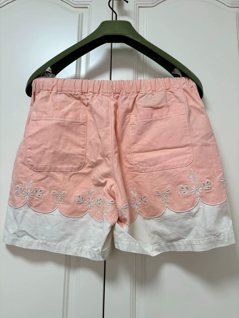 Gucci GucciPink stitching beige bamboo knot yarn all-cotton short Size 25" / US 0 / IT 36 - 5 Thumbnail