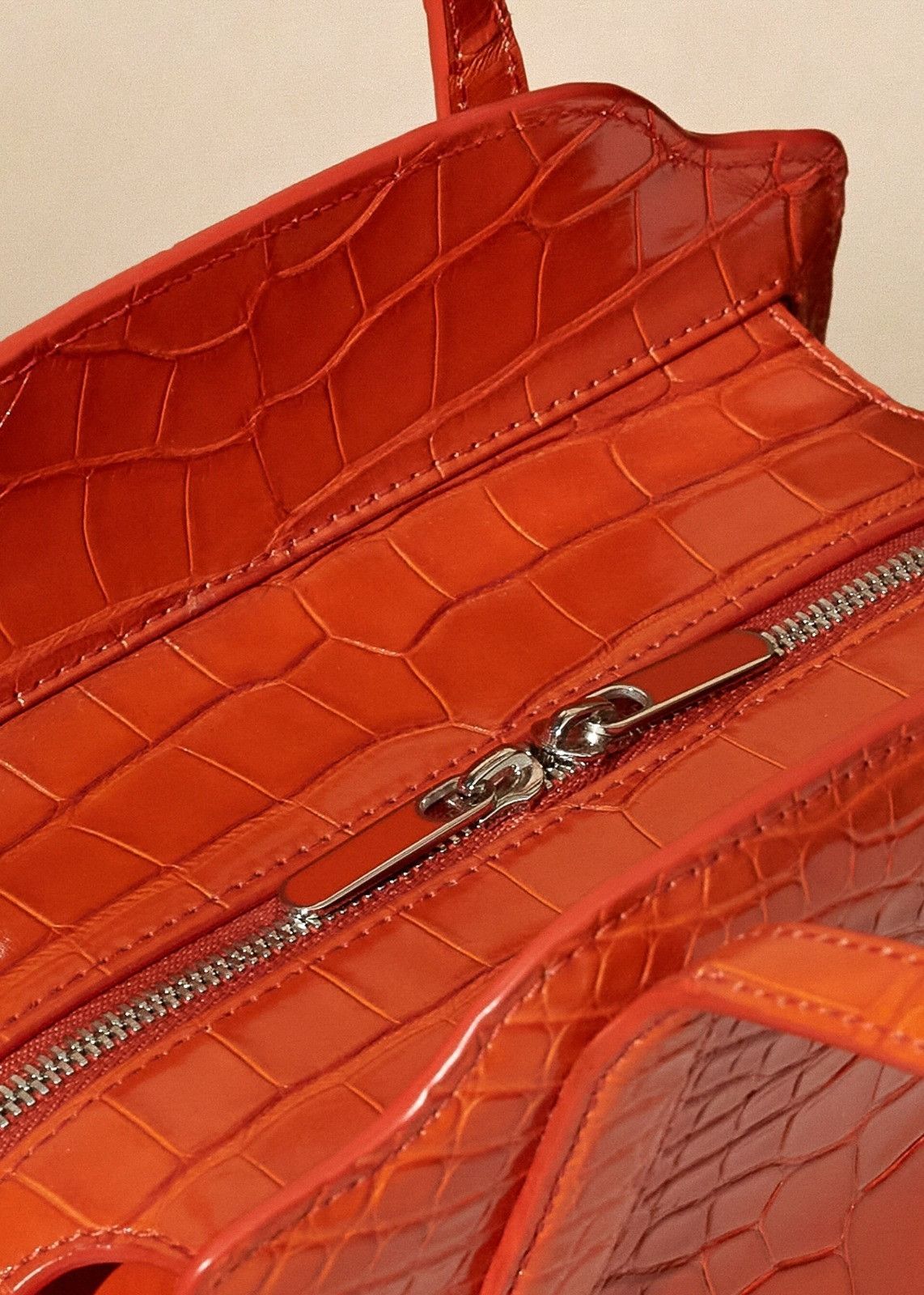 Loro Piana o1srvl11e0924 Size: / OS Alligator Skin Mini Bag in Orange Size ONE SIZE - 6 Thumbnail