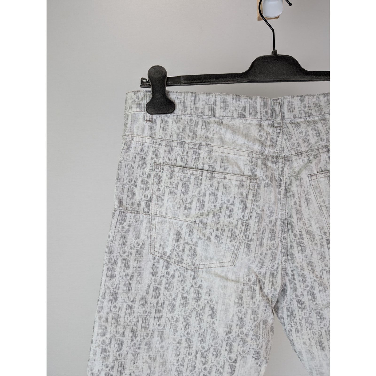 Dior o1rshd1 Straight Oblique Print Cotton Denim Jeans in Blanc Size US 34 / EU 50 - 14 Thumbnail