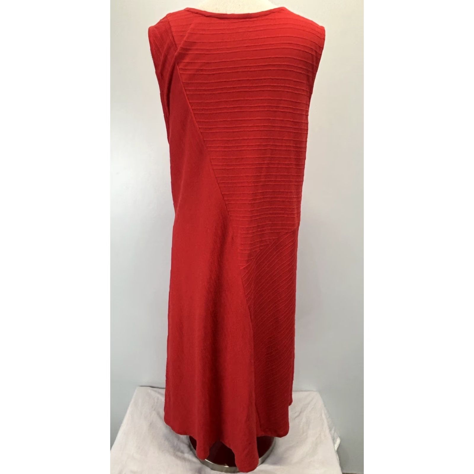 Soft Surroundings VINTAGE? No. It's Soft Surroundings Textured Midi Dress Women's Red Sleeveless XL Pullover Cotton Casual Party Midi Dress Sized XL Womens Size XL / US 12-14 / IT 48-50 - 3 Thumbnail