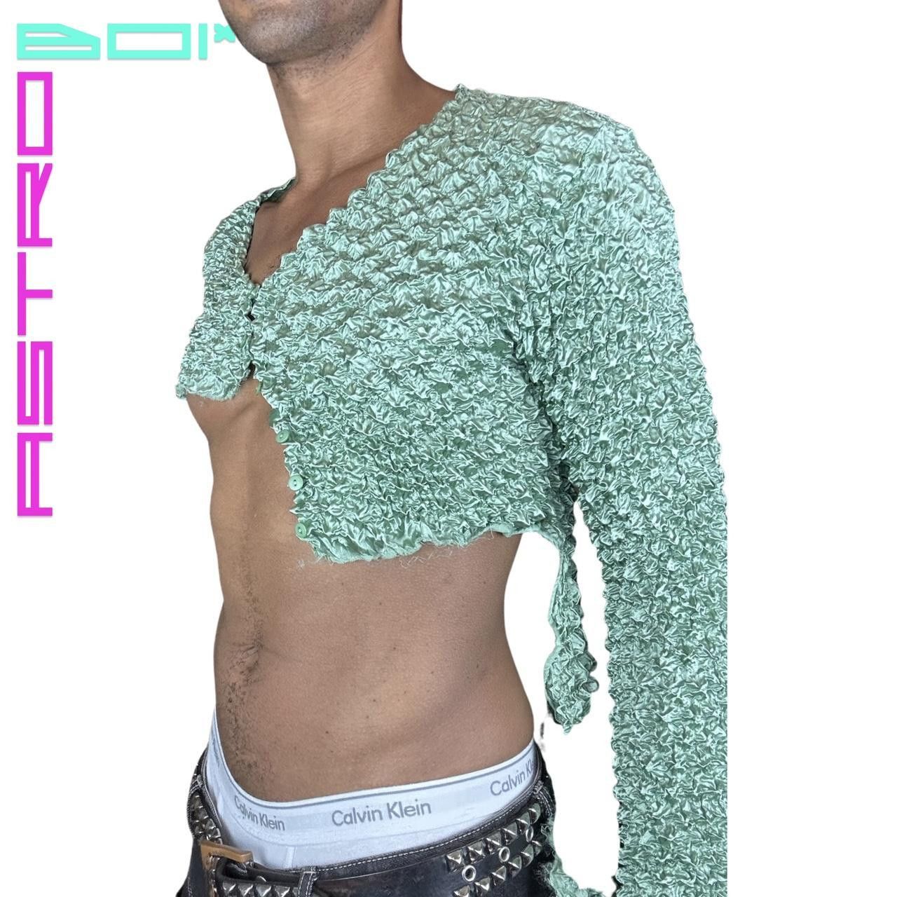Other ASTROBOI* ASYMMETRIC PASTEL GREEN POPCORN CROP TOP _ MEDIUM Size US M / EU 48-50 / 2 - 4 Thumbnail