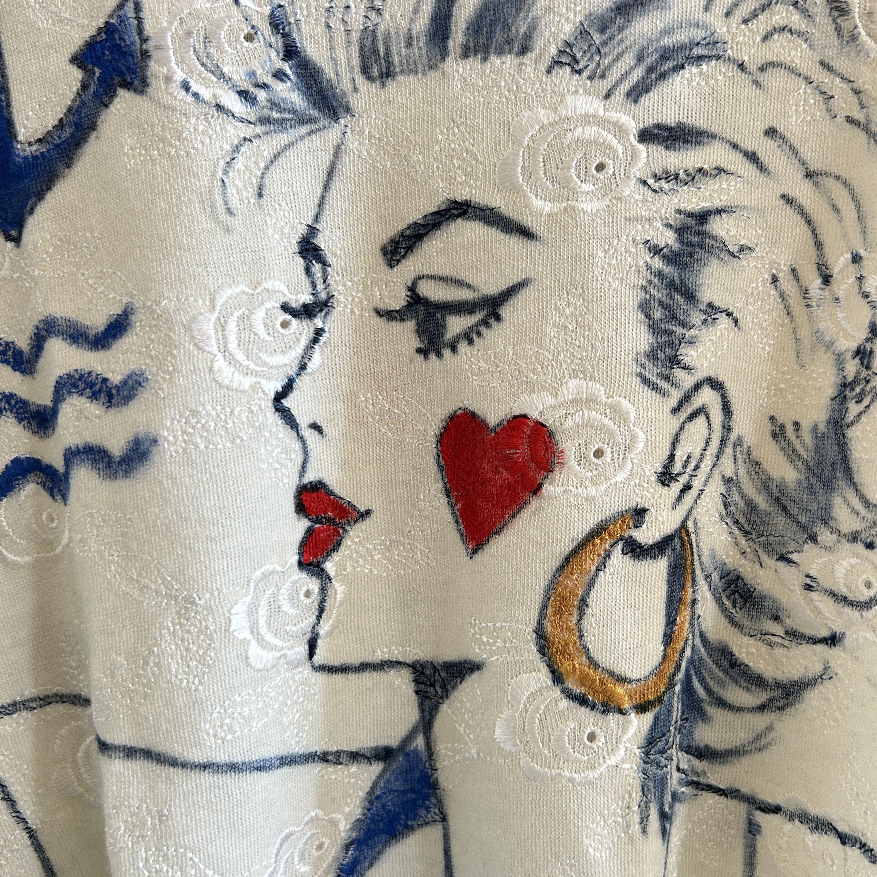 Custommade Hand Painted Nautical Style Vintage Italian Wool Bodysuit Size S / US 4 / IT 40 - 11 Thumbnail