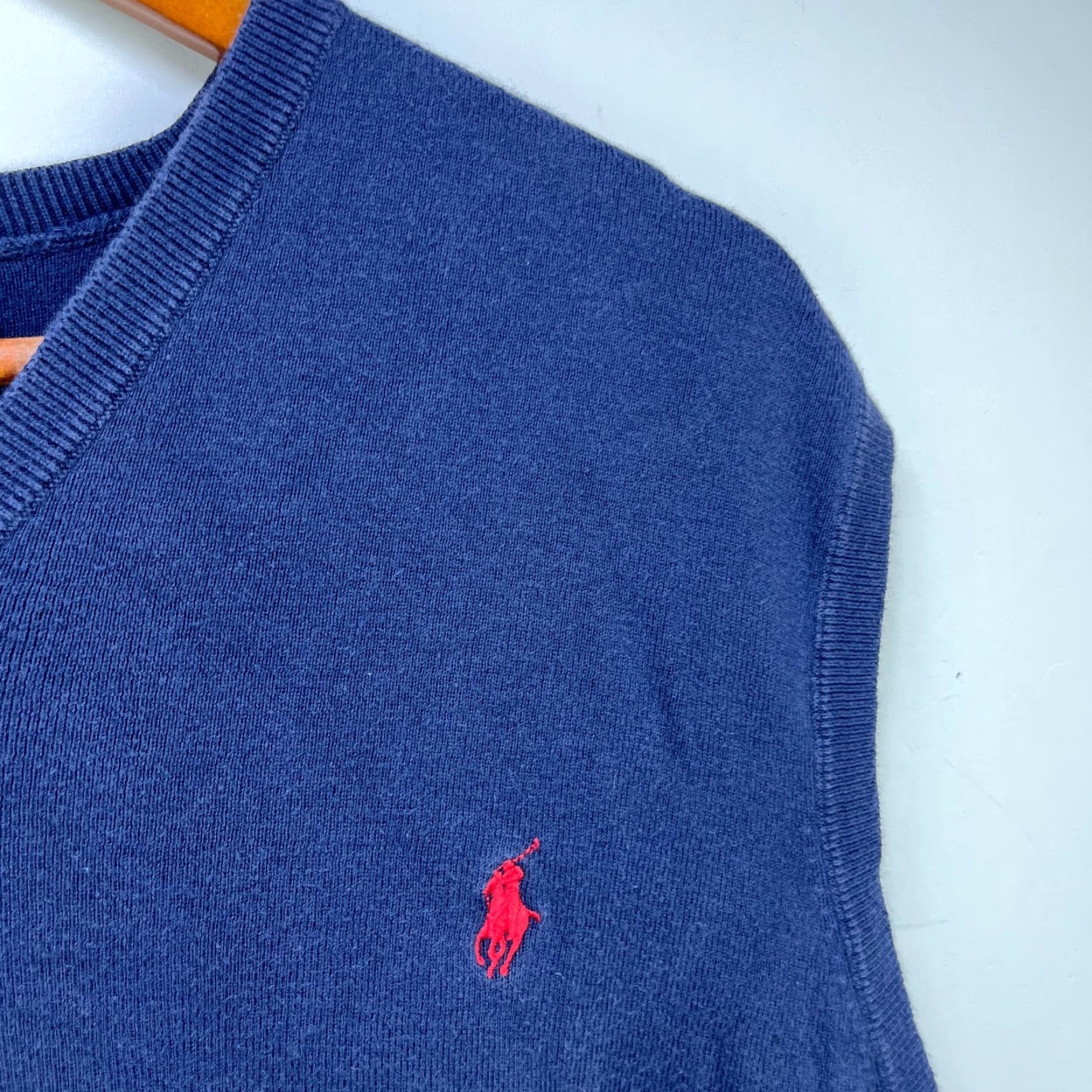 Polo Ralph Lauren VINTAGE Polo Ralph Lauren Pony Pima Cotton Golf Vest 2XL Blue Mens Sweater Vest Size US XXL / EU 58 / 5 - 3 Thumbnail