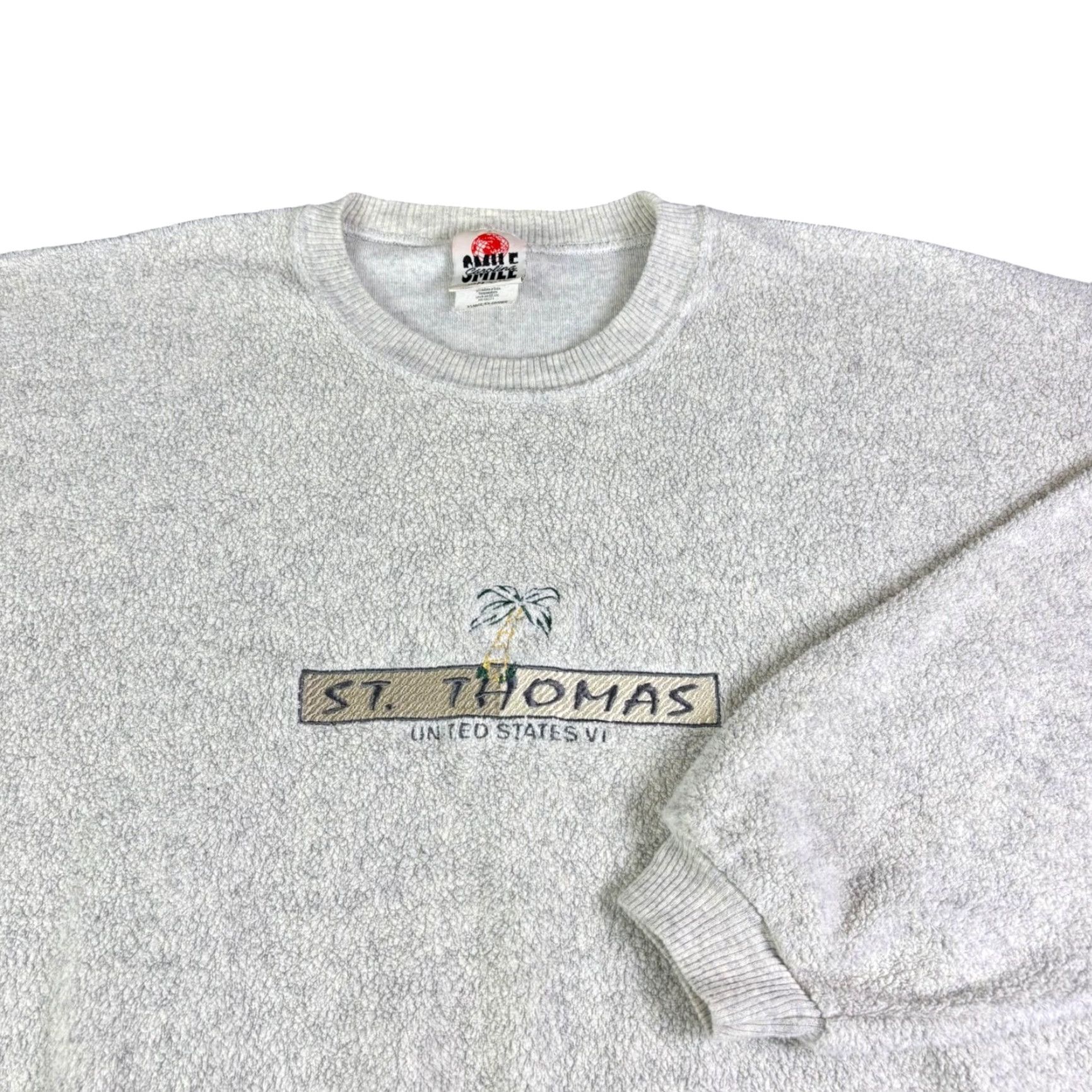 Vintage VINTAGE Carolina Smile Sweatshirt Mens XL Gray Crew Neck Graphic Print Embroidered Logo Fleece Pullover United States Summer? Size US XL / EU 56 / 4 - 2 Thumbnail