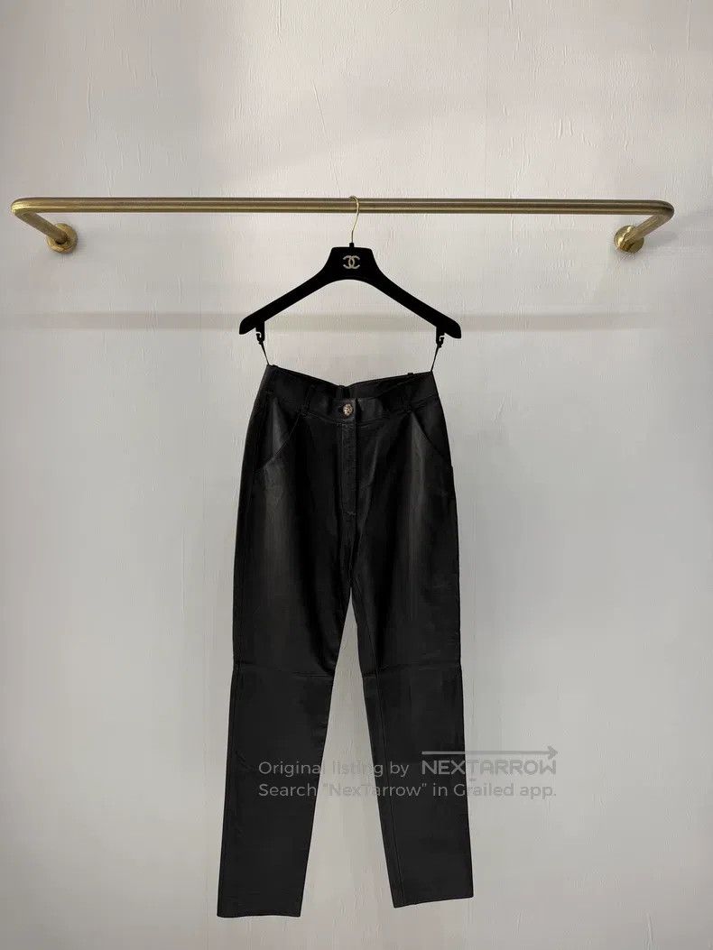 Chanel 22K diamond-buttoned leather pants