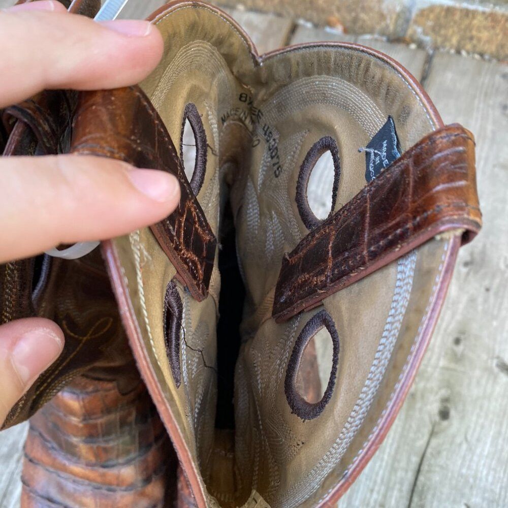 DOUBLE HELIX Double-H Boots Men's Size 8.5 Wide Roper Western Cowboy Le Size US 8.5 / EU 41-42 - 8 Thumbnail