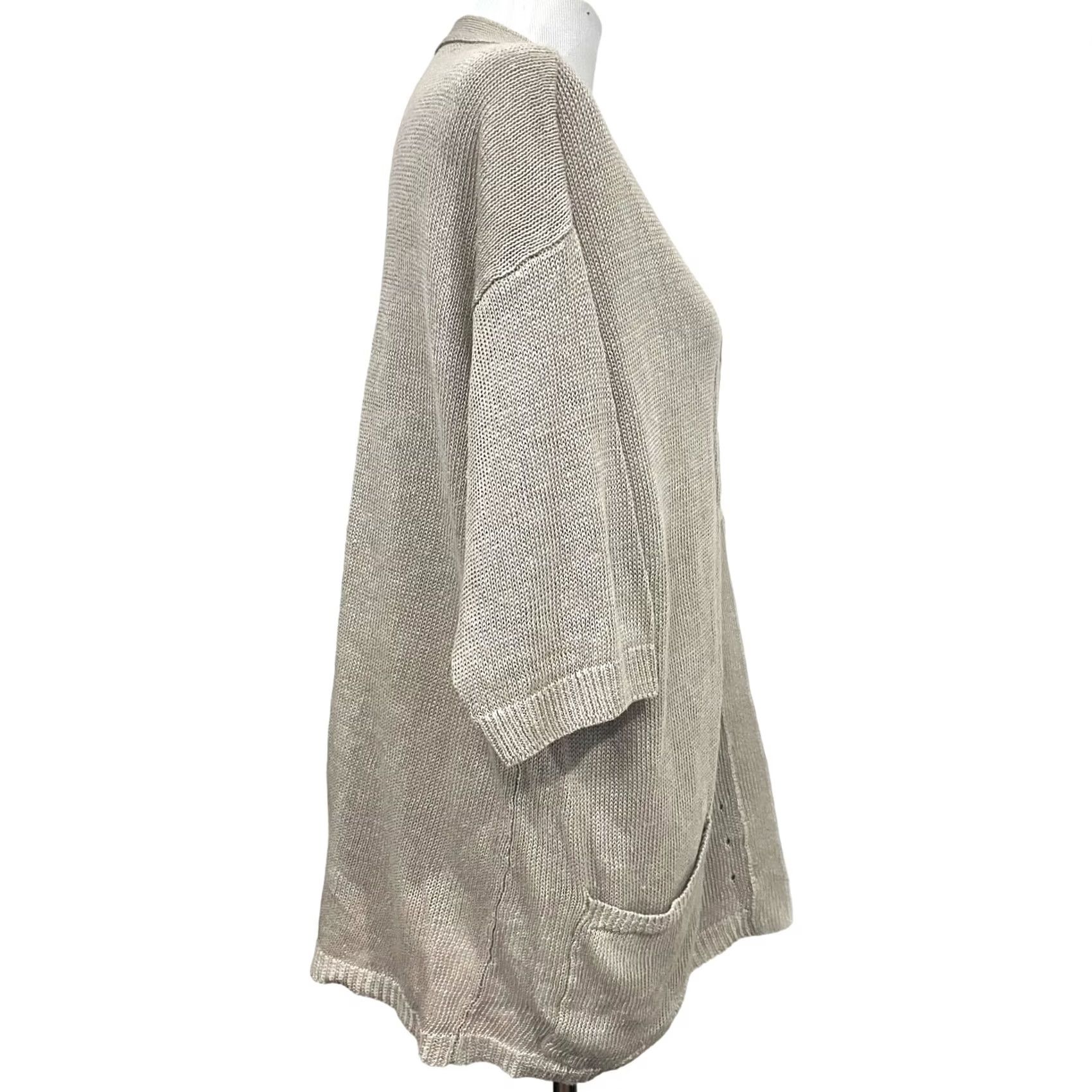 J. Jill VINTAGE J. Jill Love Linen Cardigan Sweater Short Sleeve Pockets Beige Women’s XL Size XL / US 12-14 / IT 48-50 - 6 Thumbnail