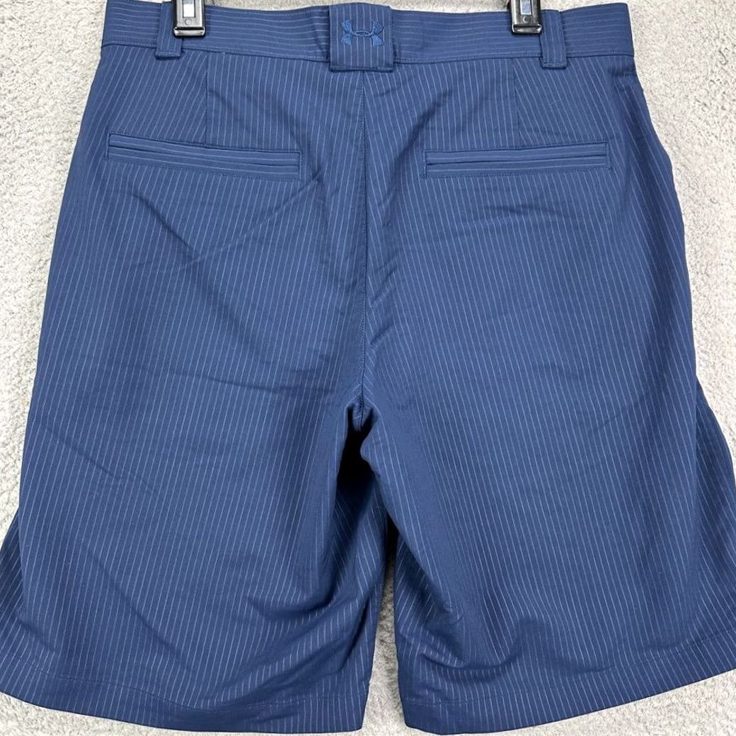 Under Armour Under Armour Golf Shorts Mens 34 Blue Pinstripe Nylon Blend Performance Stretch Size US 34 / EU 50 - 2 Thumbnail