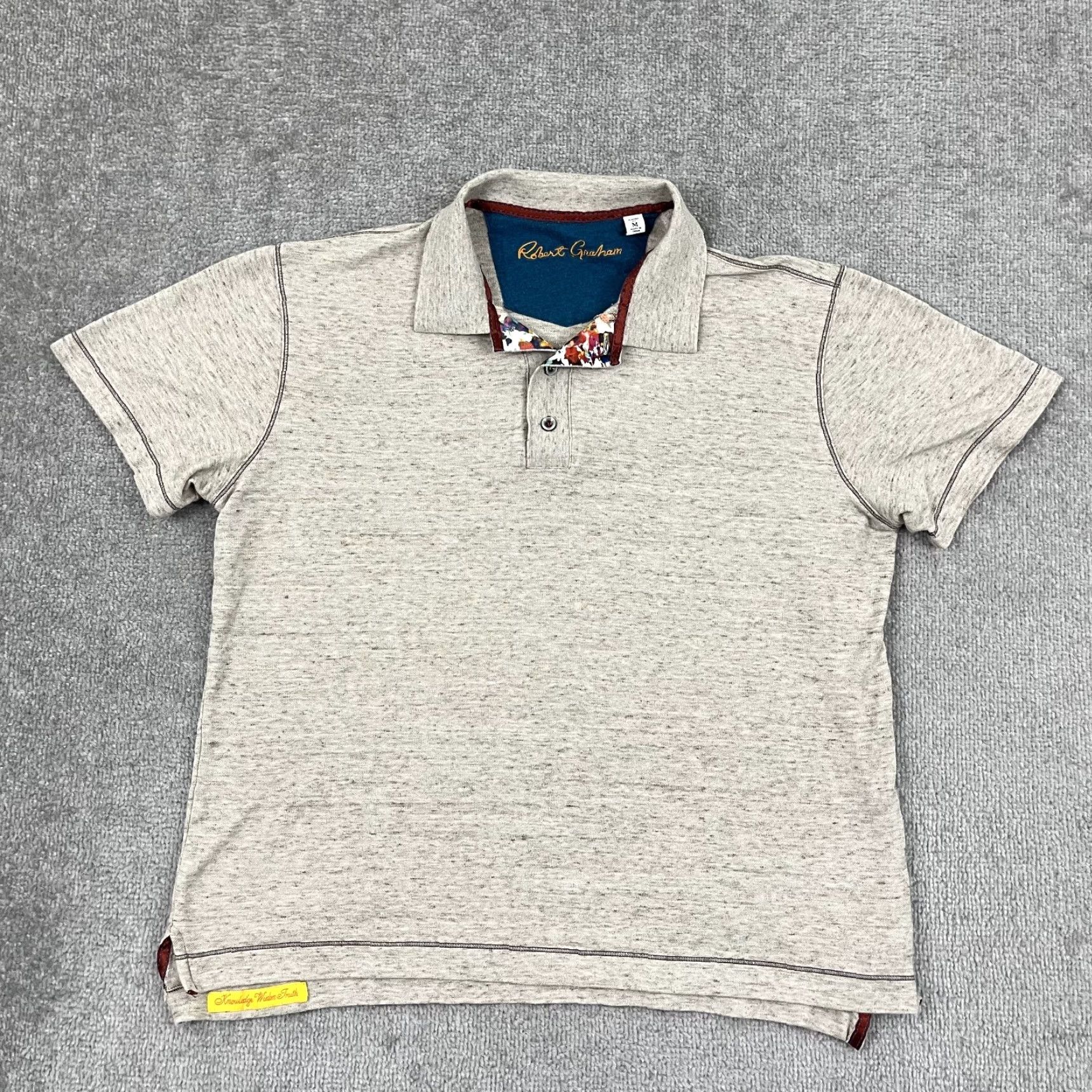 Robert Graham Robert Graham Shirt Mens Medium Brown Polo Flip Collar Casual Preppy Work Office Size US M / EU 48-50 / 2 - 3 Thumbnail