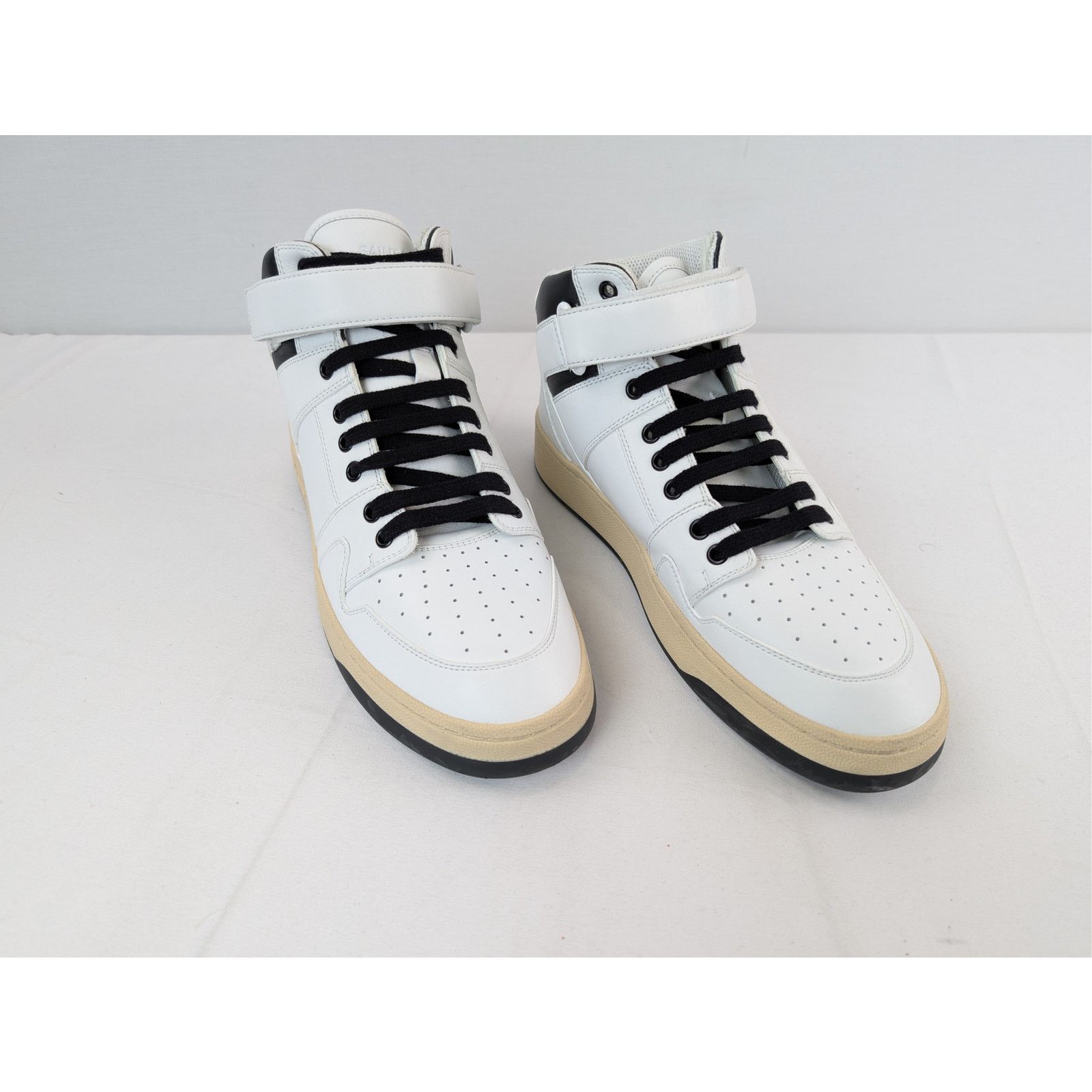 Saint Laurent Paris o1rshd1 Lax Mid top sneakers in Blanc optique/nero Size US 10 / EU 43 - 6 Thumbnail