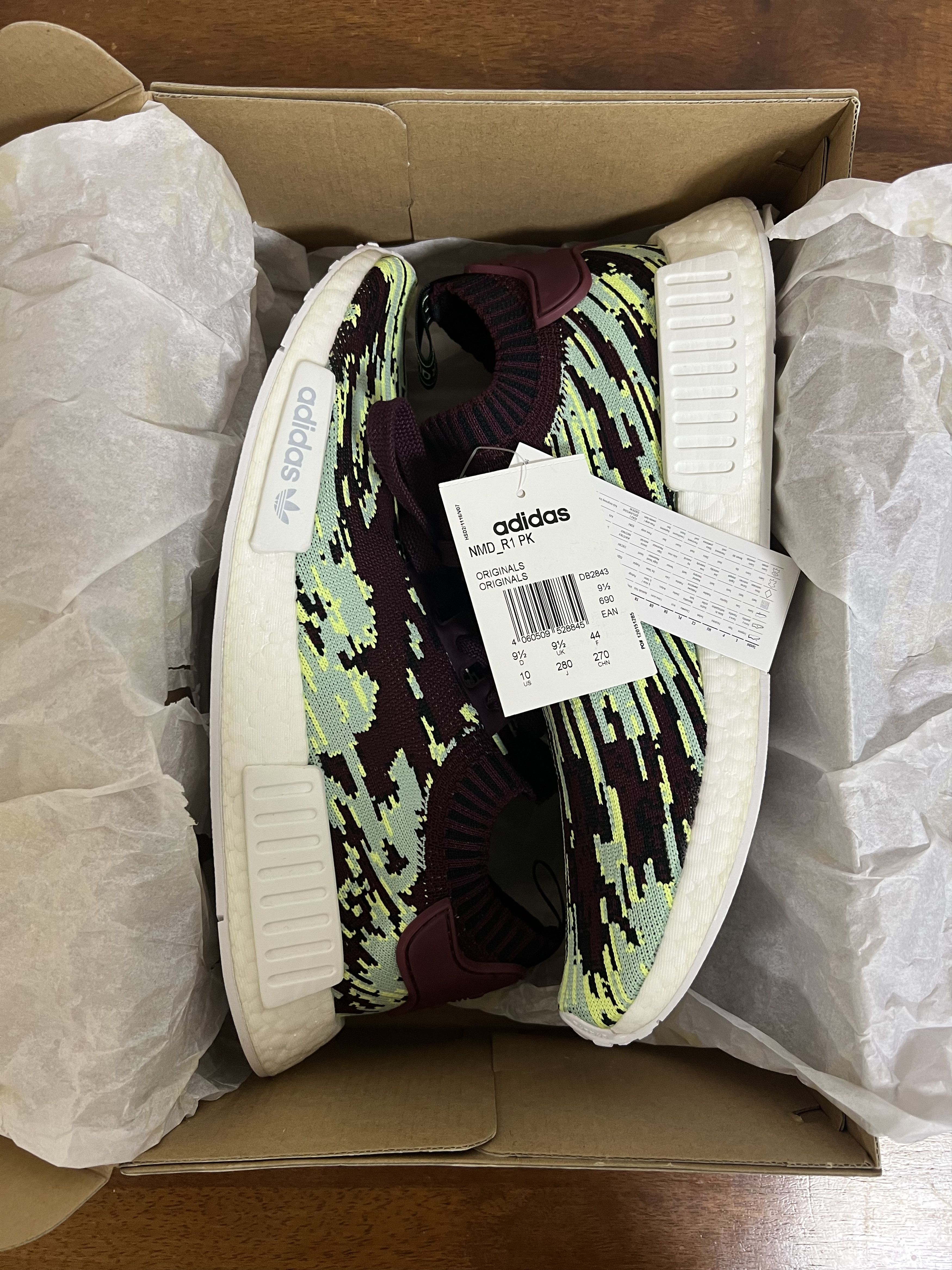 Adidas × Sneakersnstuff 💚 2018 Sneakersnstuff x Adidas NMD R1 Datamosh 2.0 Maroon Size US 10 / EU 43 - 13 Thumbnail