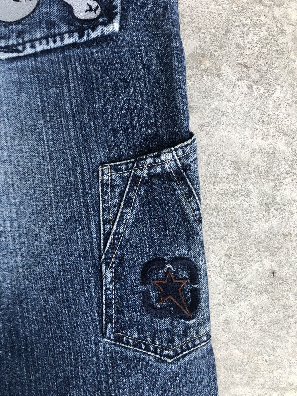 Japanese Brand Skulls Download Embroidered Jeans Baggy Jeans Hip Hop Size US 34 / EU 50 - 15 Thumbnail