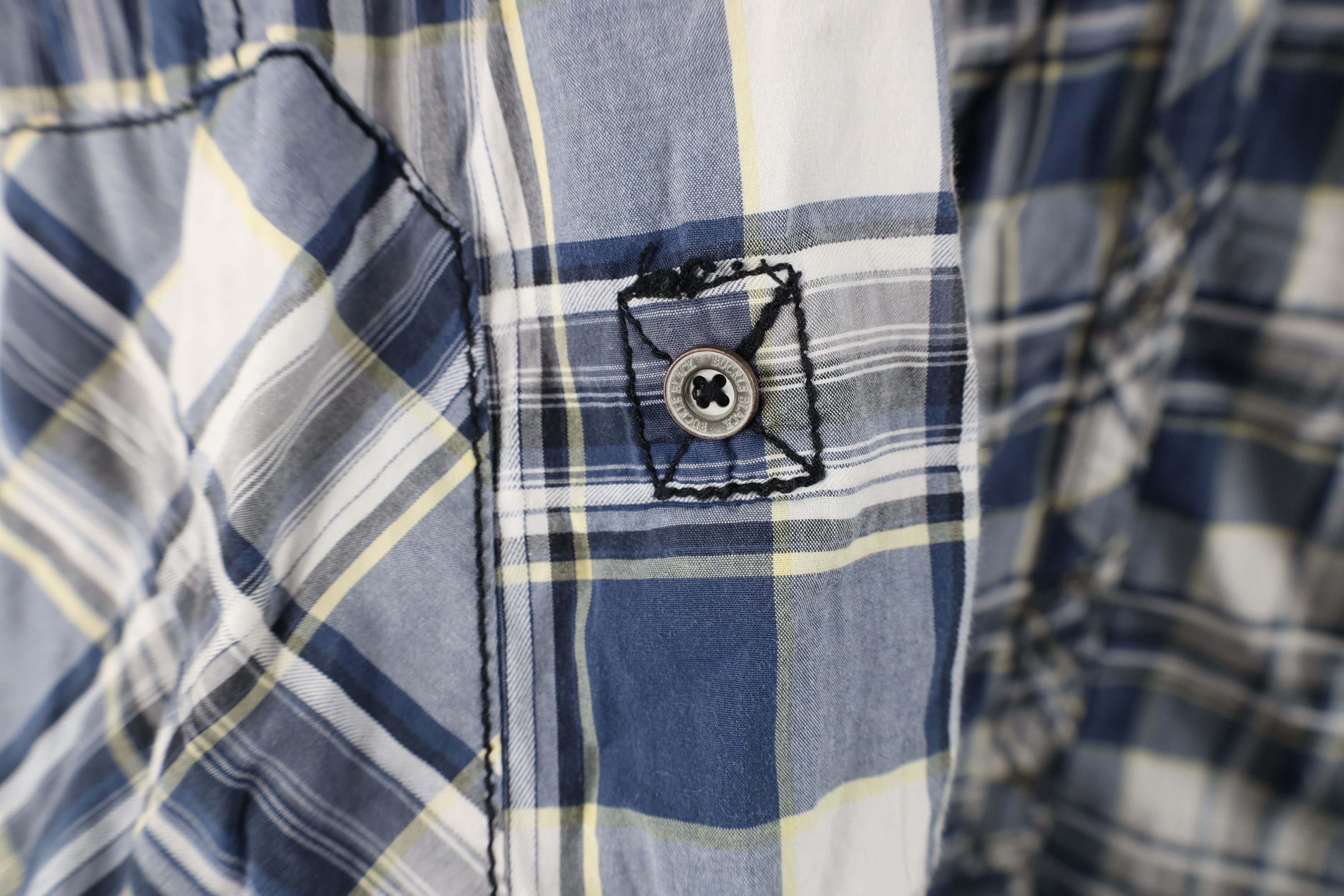 Vintage Buckle BKE Fit Thick Stitch Collared Button Shirt Blue Plaid Size US XXL / EU 58 / 5 - 4 Thumbnail