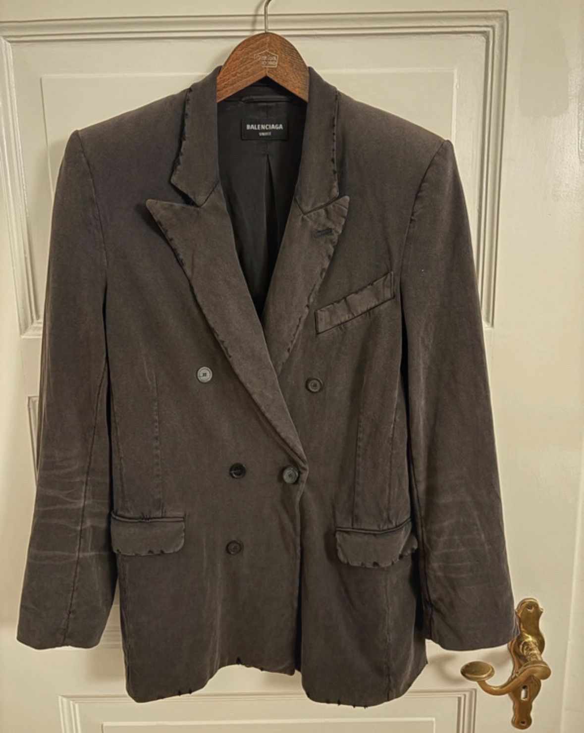 Balenciaga F21 distressed jersey blazer Size 46S - 1 Thumbnail