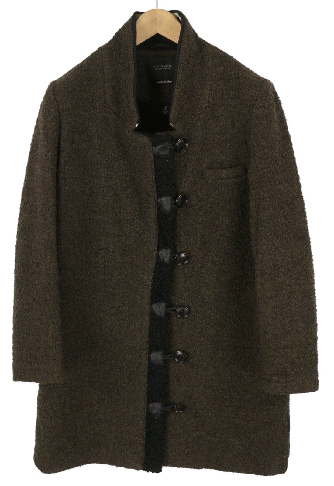 Maison Scotch XL Brown Wool Blend Buttoned Unlined Mid-Length Coat 86464 Size XL / US 12-14 / IT 48-50 - 1 Thumbnail
