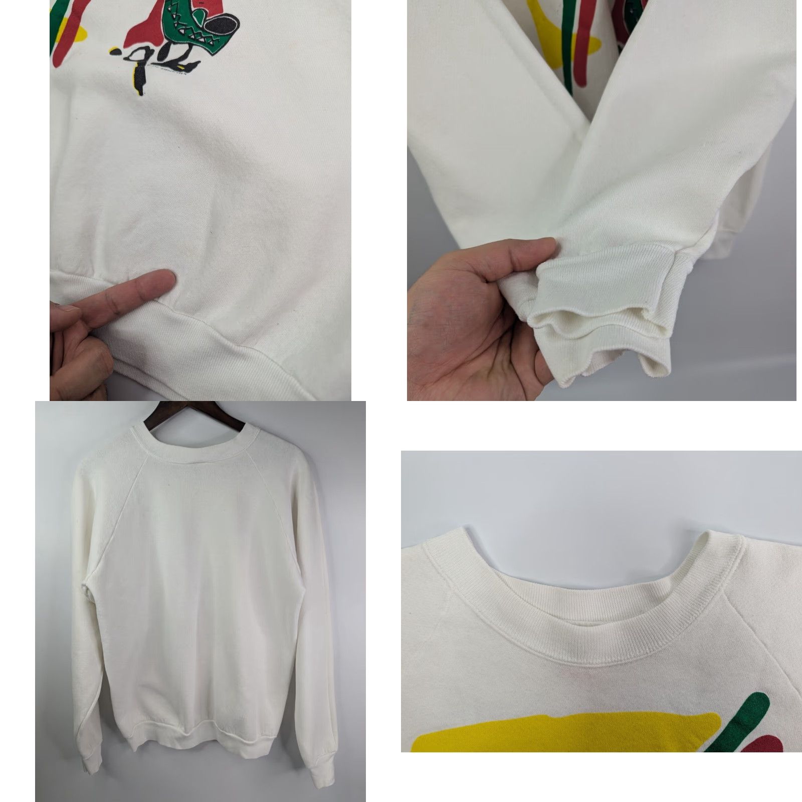 Fruit Of The Loom VINTAGE Mariachi Sweatshirt Fruit of the Loom USA Unisex Adults XL White Crew Neck Cotton Blend Graphic Sweatshirt All Seasons Mexico 1992 Size US XL / EU 56 / 4 - 8 Thumbnail