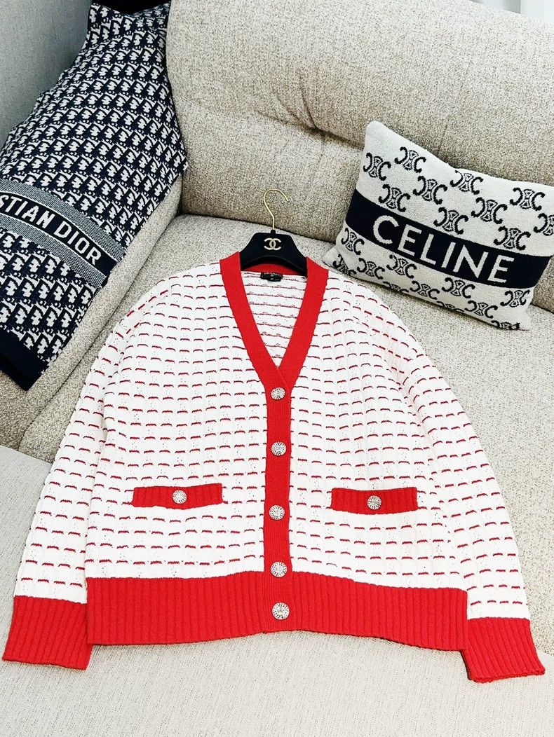 Chanel Chanel 23C red and white color block striped diamond buckl Size XS / US 0-2 / IT 36-38 - 2 Thumbnail