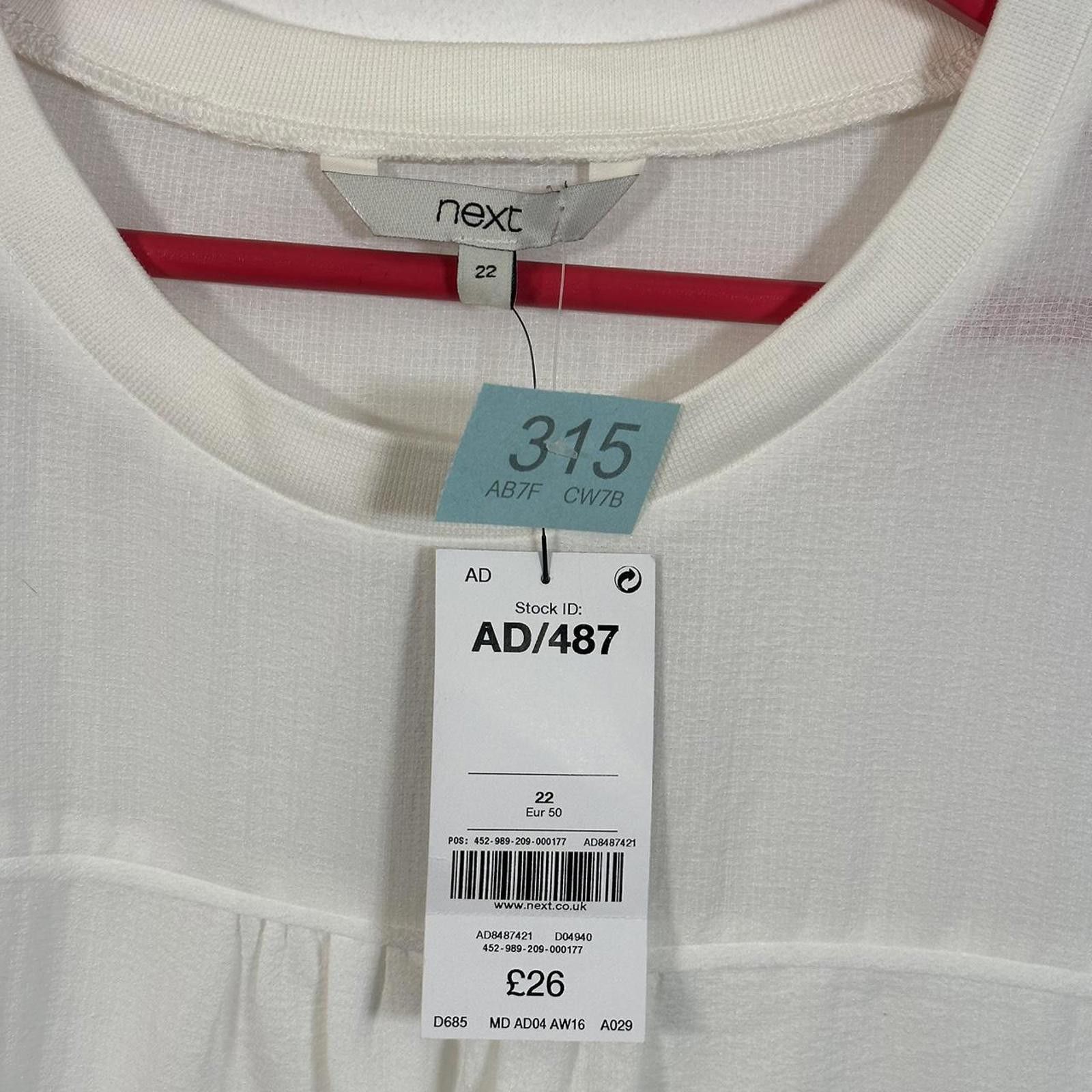NEXT Next Women's White Blous Size XXL / US 16-18 / IT 52-54 - 2 Thumbnail