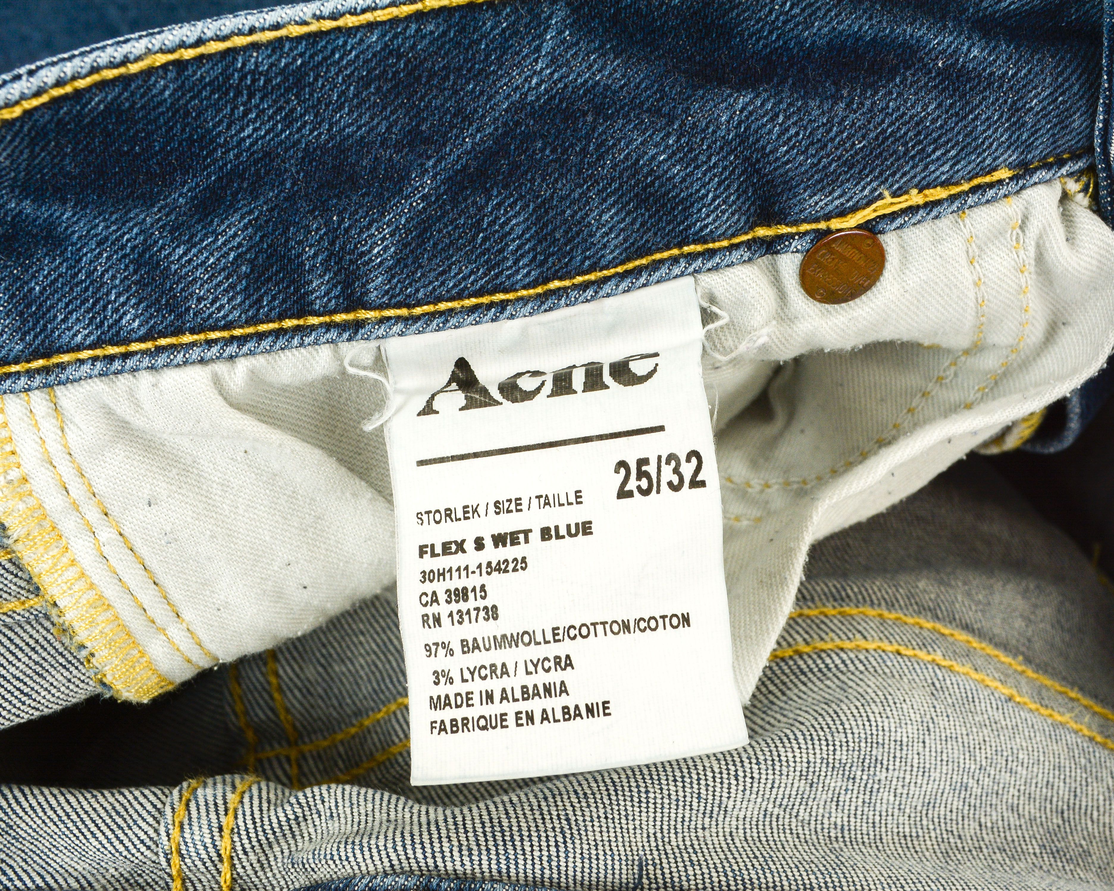 Acne Studios FLEX S Jeans Women W25 L32 Slim Denim Blue Stretch Skinny Size 25" / US 0 / IT 36 - 4 Thumbnail