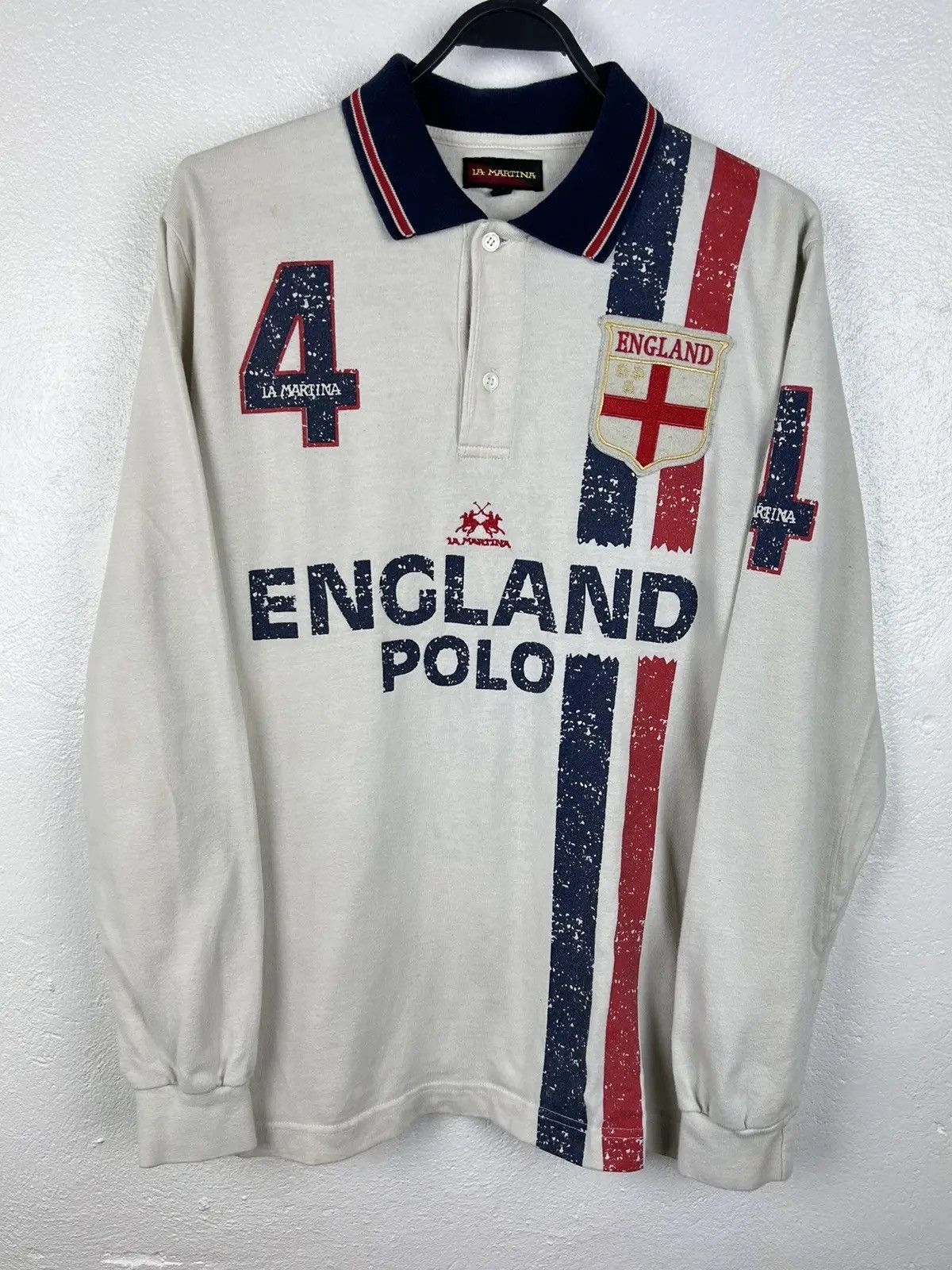 La Martina × Vintage Vintage La Martina England Polo Long Sleeve Rugby Shirt Size US S / EU 44-46 / 1 - 1 Thumbnail