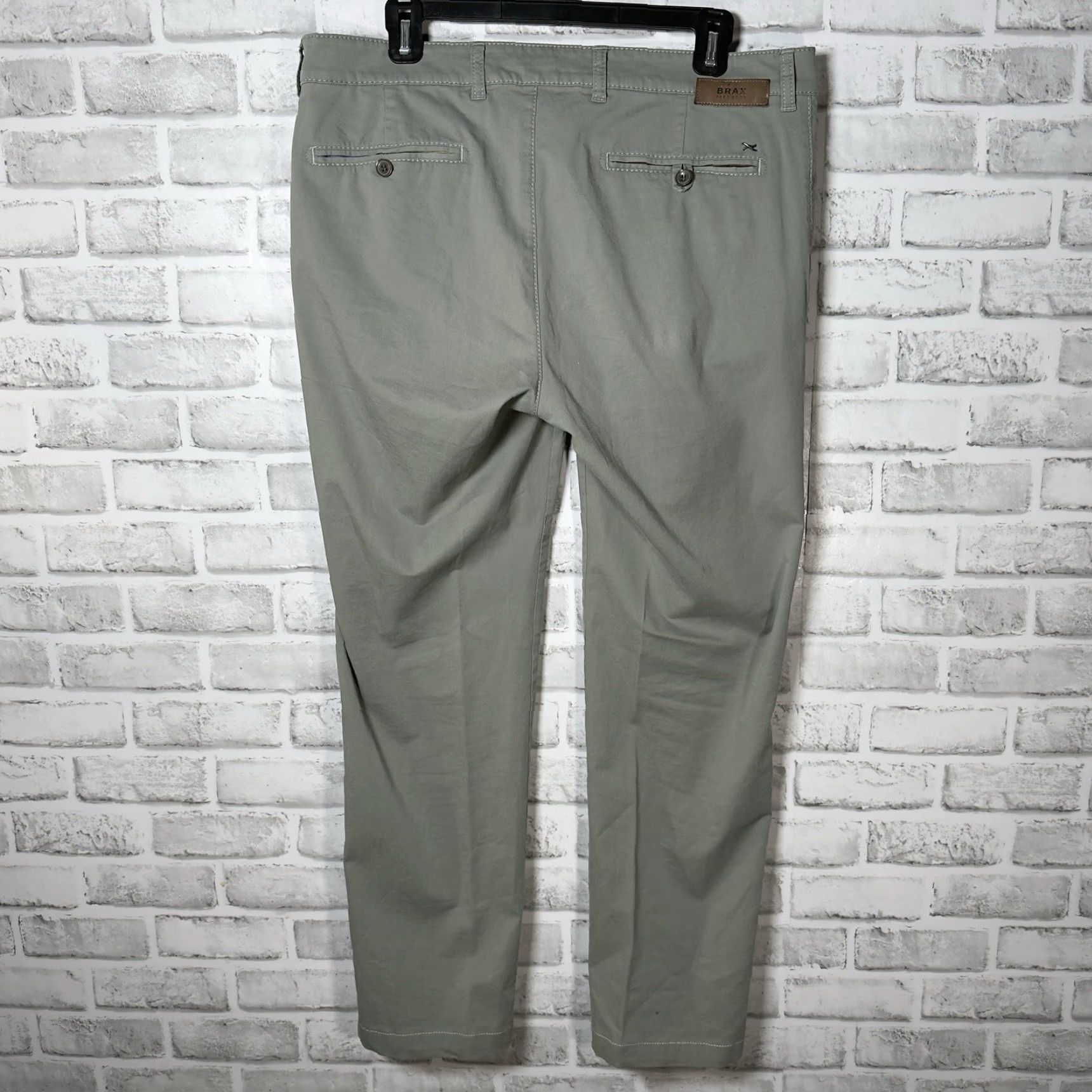 BRAX VINTAGE Brax Men’s Chino Pants Casual Green Size 34x32 Size US 34 / EU 50 - 5 Thumbnail