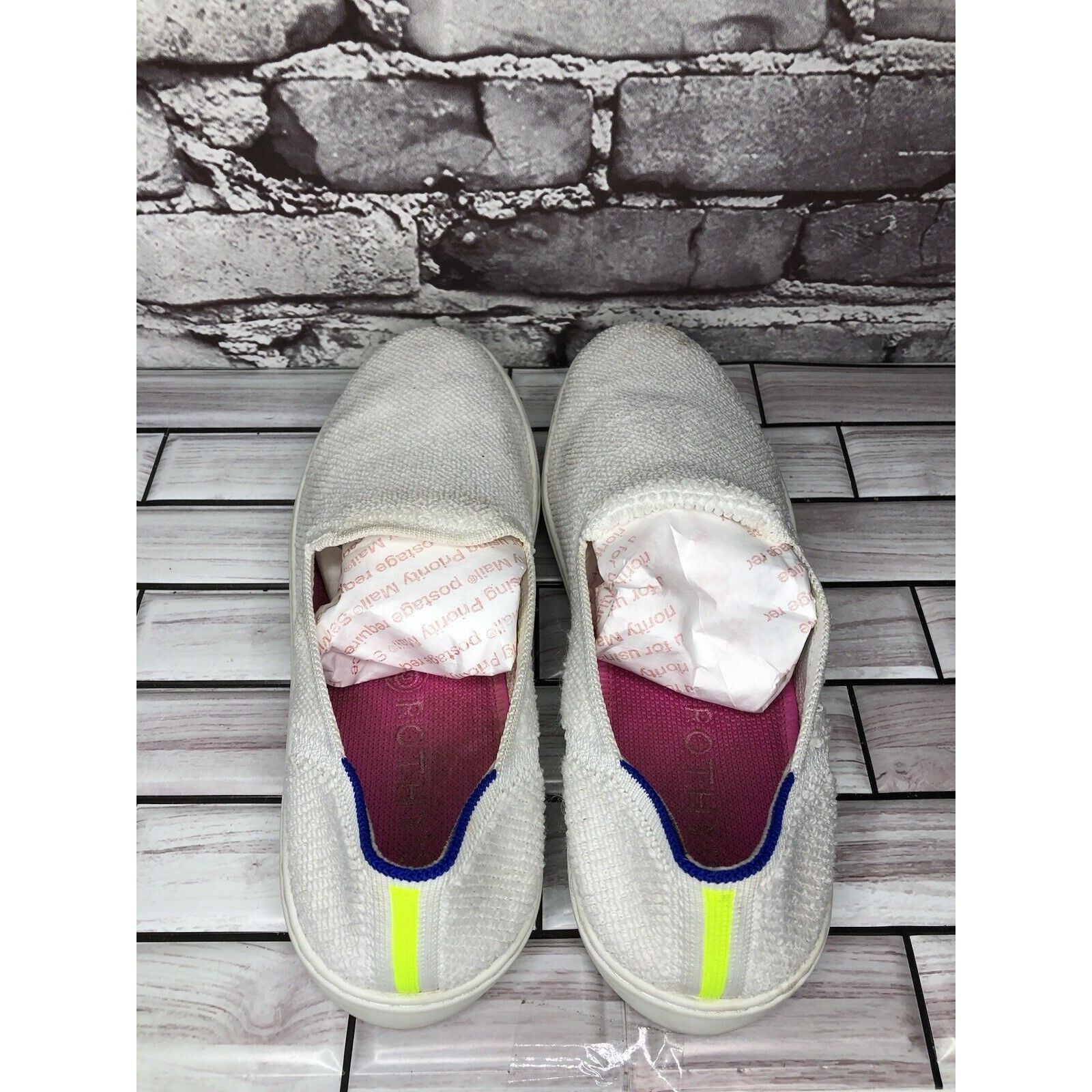 Other Rothy's The Sneakers White Terry Cloth Fabric Slip On Comfor Size US 9 / IT 39 - 19 Thumbnail