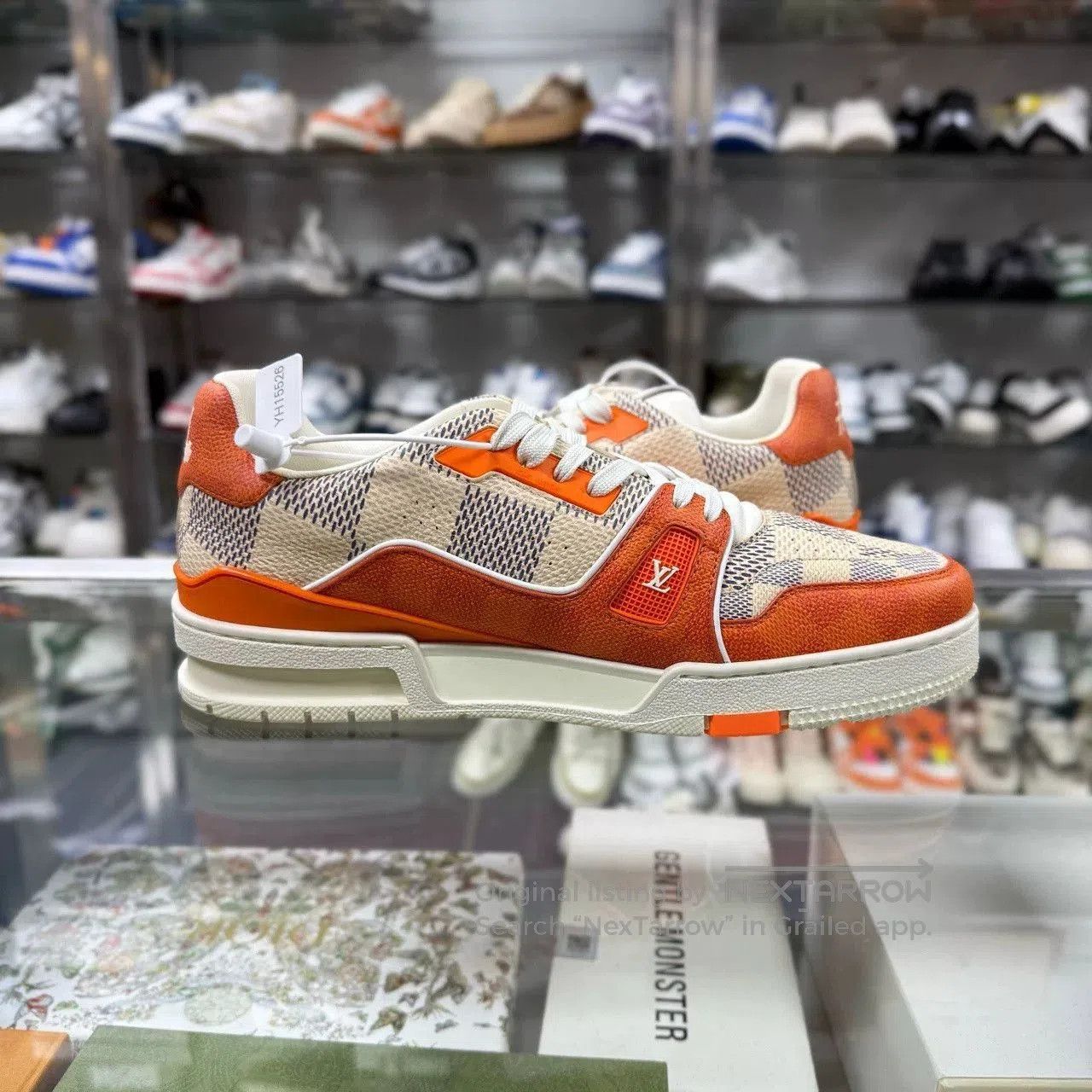 Louis Vuitton LV TRAINER Checkerboard Orange. Size US 9 / EU 42 - 4 Thumbnail