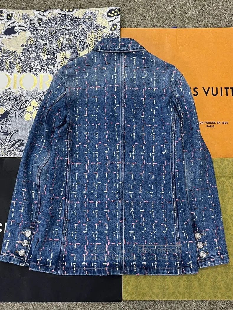 Chanel Chanel Sequin Denim Jacket. Size US M / EU 48-50 / 2 - 4 Thumbnail