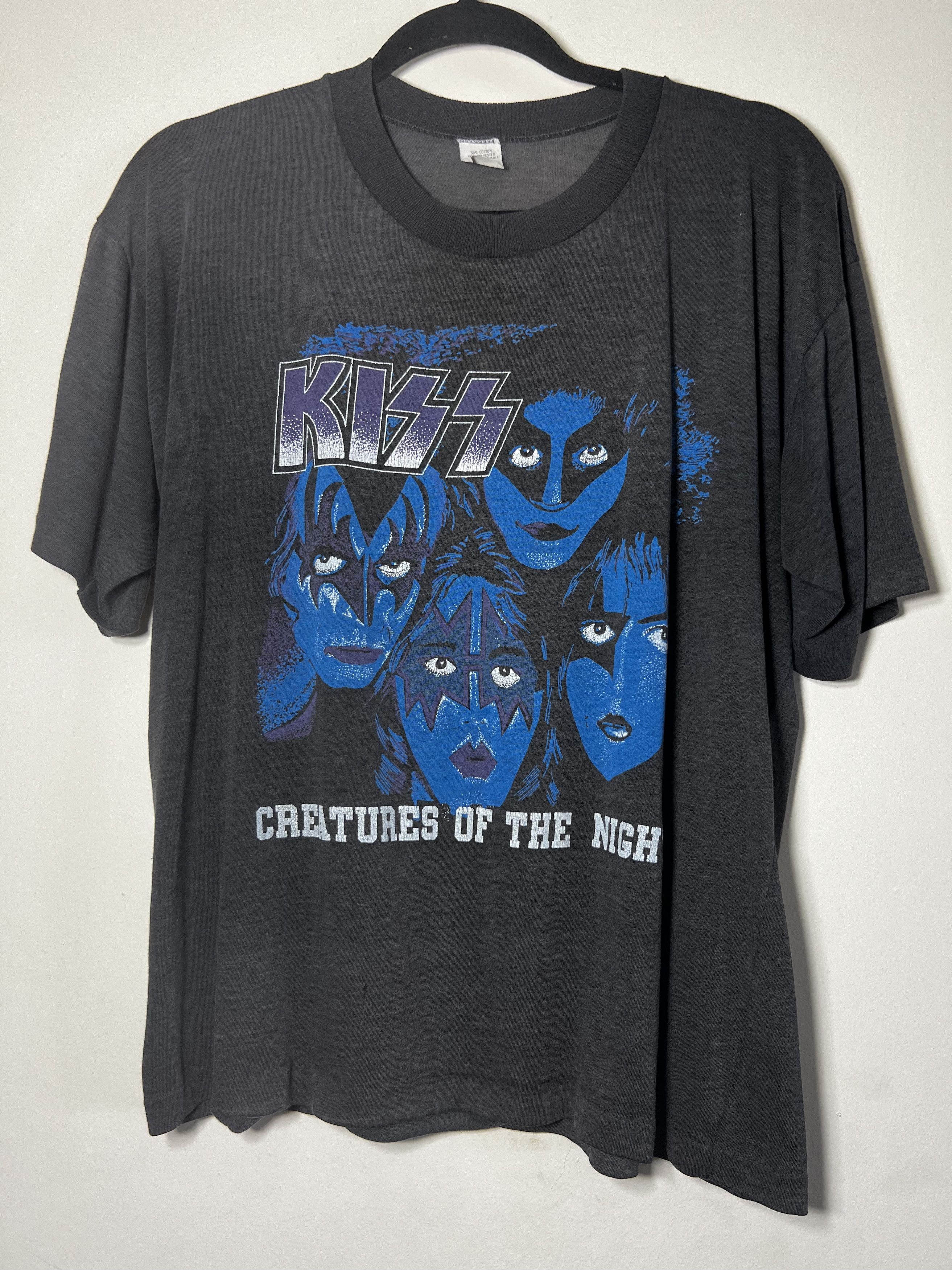 Band Tees Vintage 80's Kiss Creatures of the Night Band T-Shirt Size US L / EU 52-54 / 3 - 1 Thumbnail