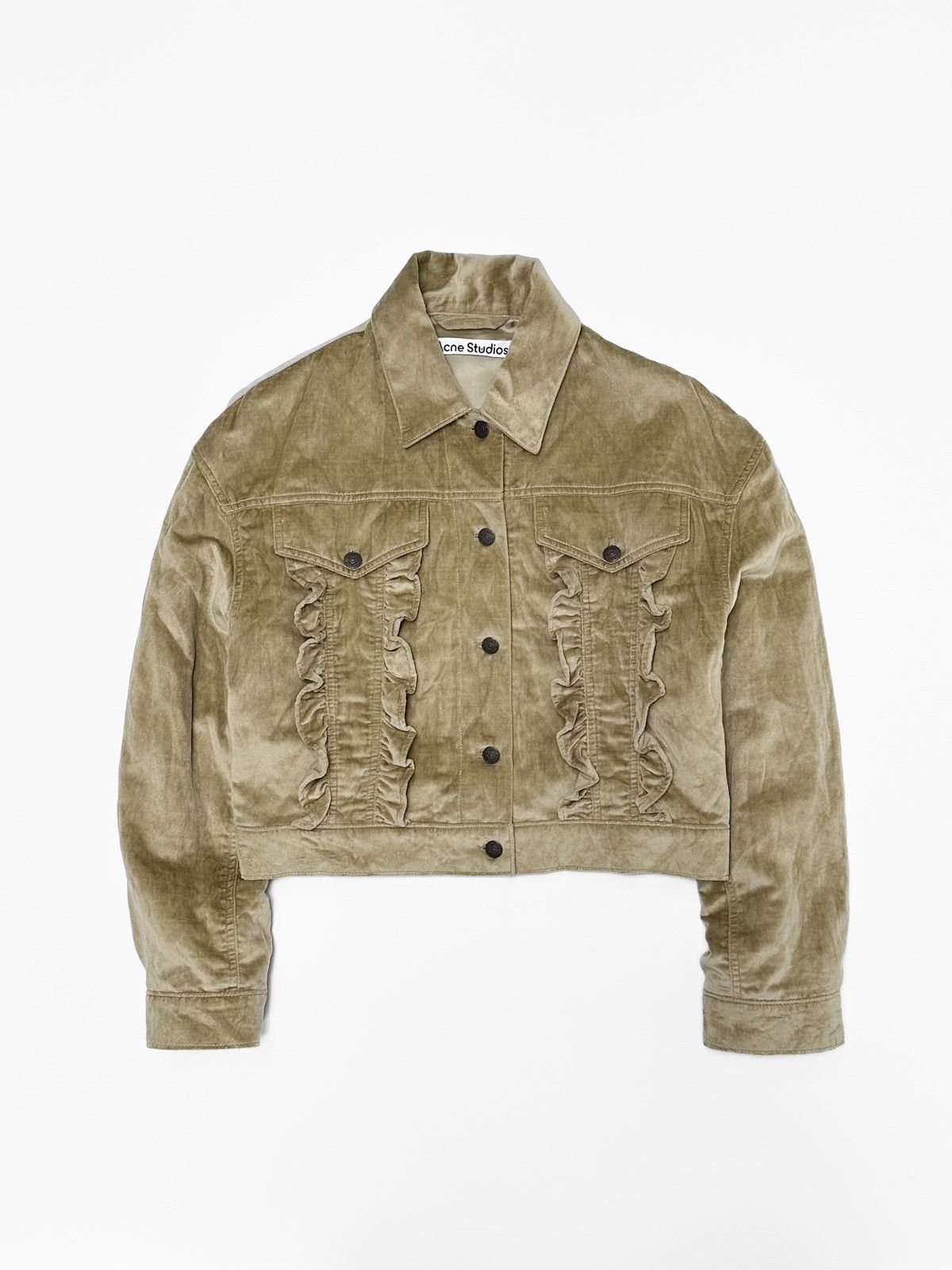 Acne Studios Acne Studios Ruffle Velour Jacket Size S / US 4 / IT 40 - 1 Thumbnail