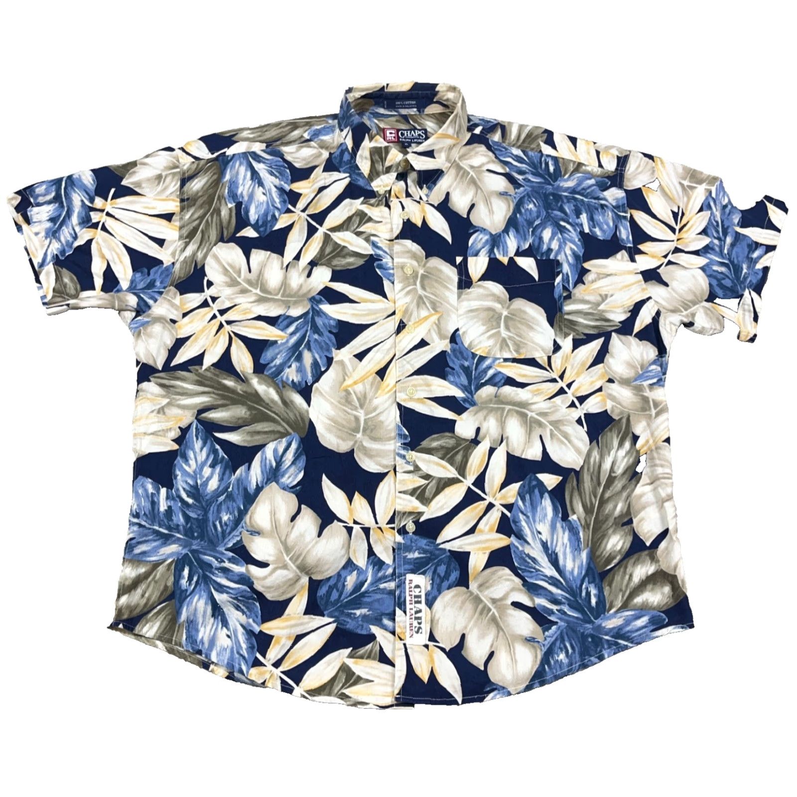 Chaps VINTAGE Chaps Shirt Men XL Blue Floral Hawaiian Button Up 90s Beach Size US XL / EU 56 / 4 - 2 Thumbnail