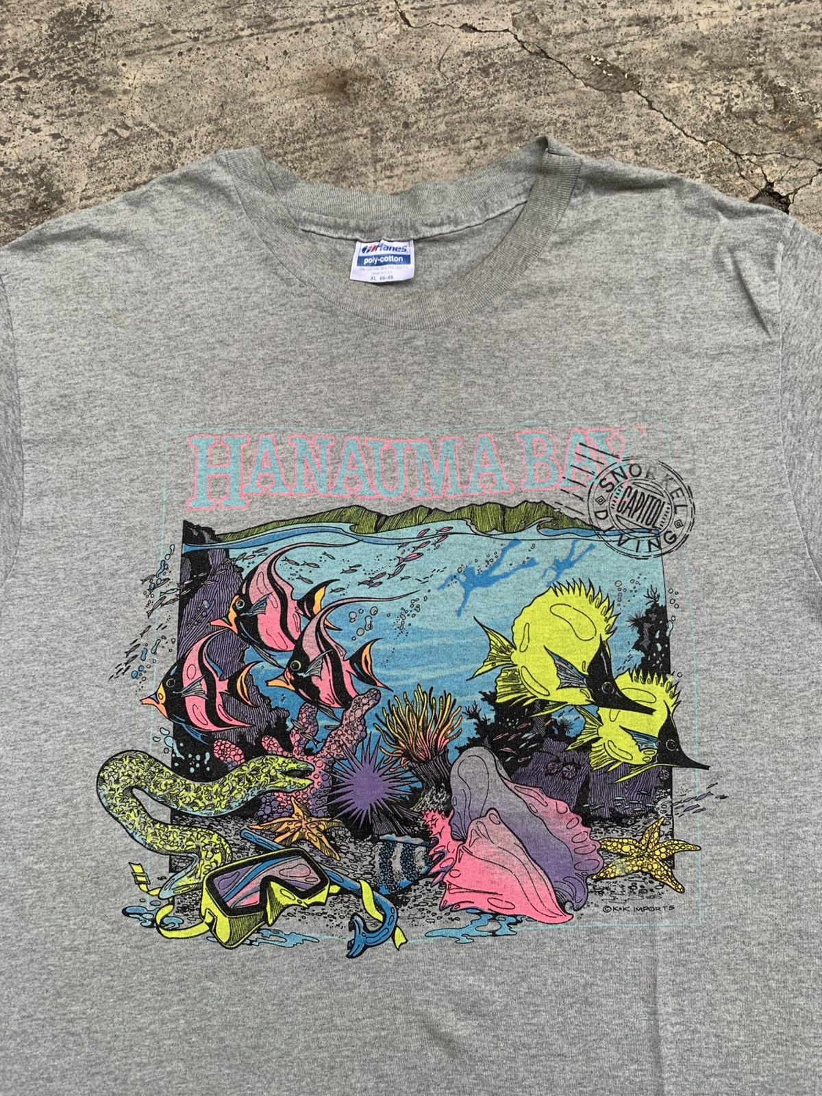 Hanes Vintage 90s Hanes Hanauma Bay T-shirt Size US L / EU 52-54 / 3 - 2 Thumbnail