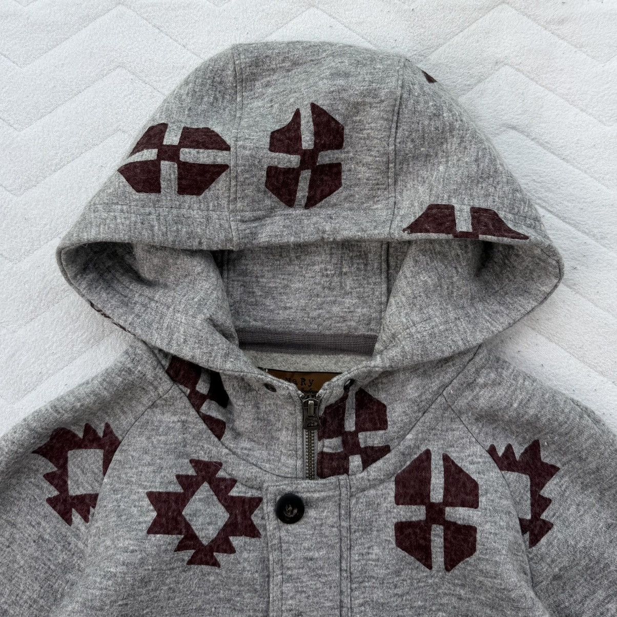 Japanese Brand Nary Hoodie Jacket Japan Brand Pattern Grey Fleece Zip Up Size US L / EU 52-54 / 3 - 11 Thumbnail