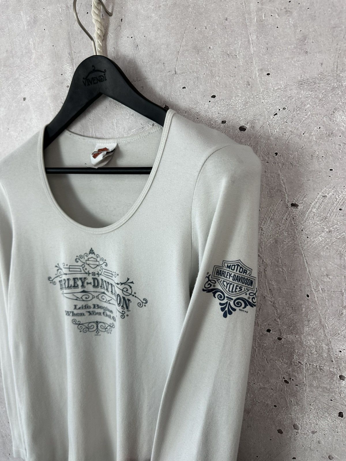 Vintage Vintage Harley Davidson Printed White Long Sleeve Size XL / US 12-14 / IT 48-50 - 6 Thumbnail