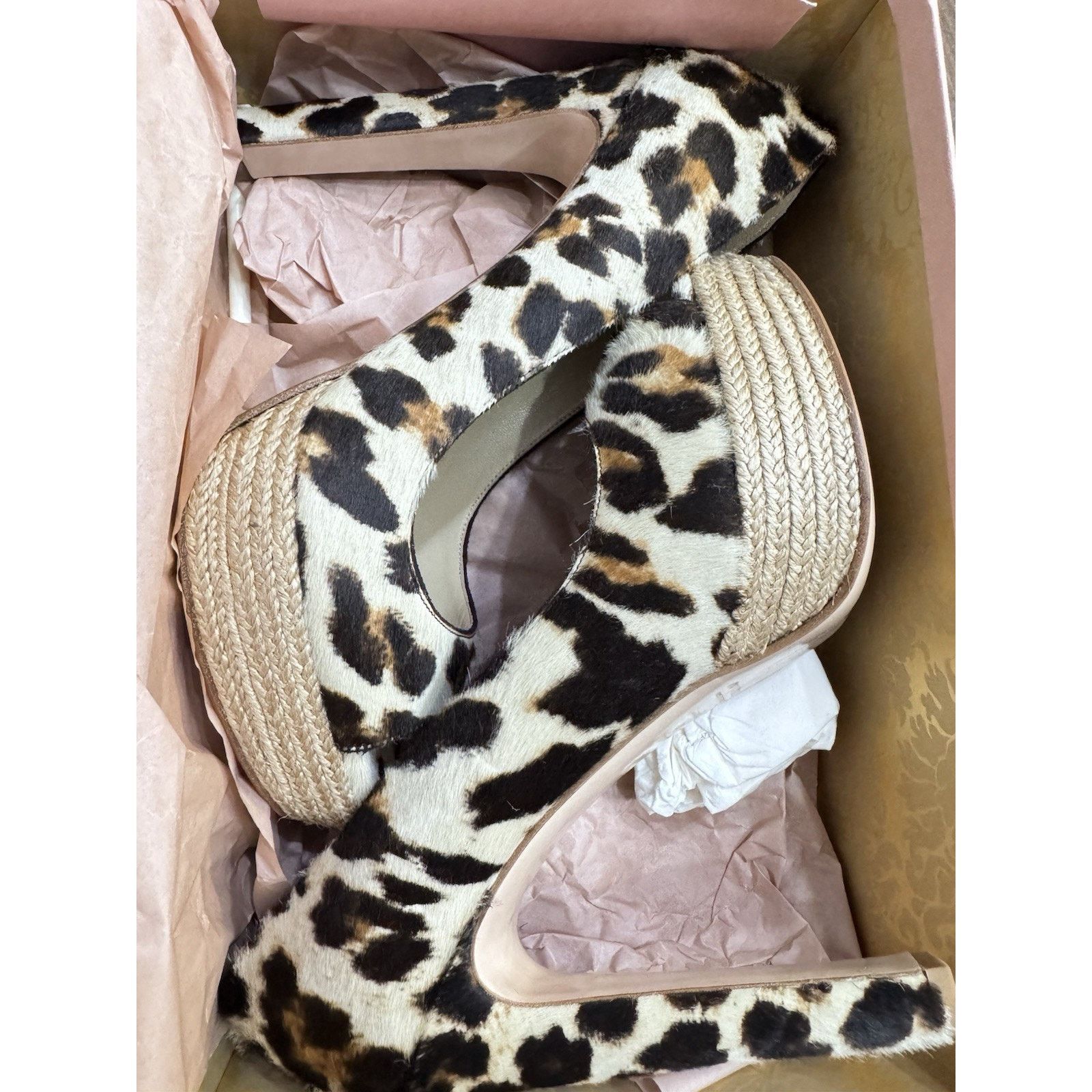 Miu Miu $995 MIU MIU PONYHAIR LEOPARD PLATFORM PUMPS SHOES 41 Size US 10.5 / IT 40.5 - 10 Thumbnail