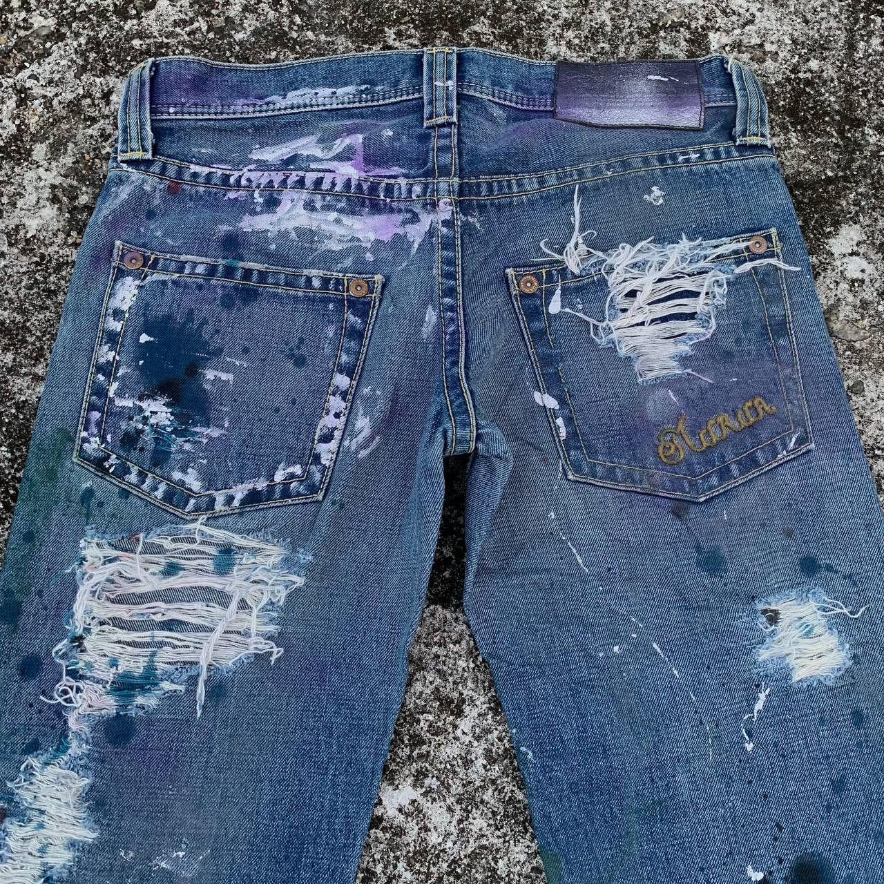 Japanese Brand Murua Thrashed Jeans Distressed Denim Streetwear Motif Japan Size US 30 / EU 46 - 5 Thumbnail