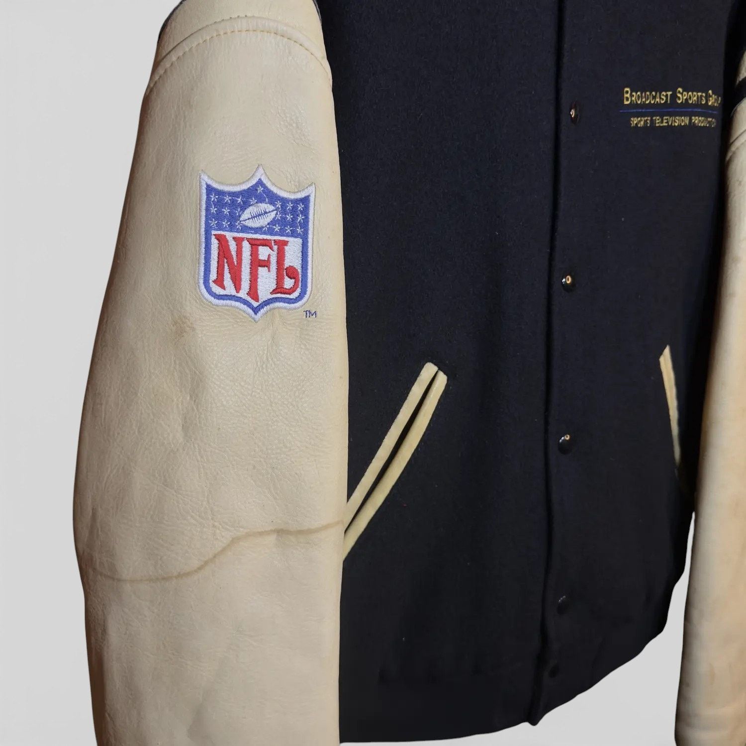 Vintage Vintage 90s NFL On Fox Wool And Leather Varsity Jacket Size US XL / EU 56 / 4 - 7 Thumbnail