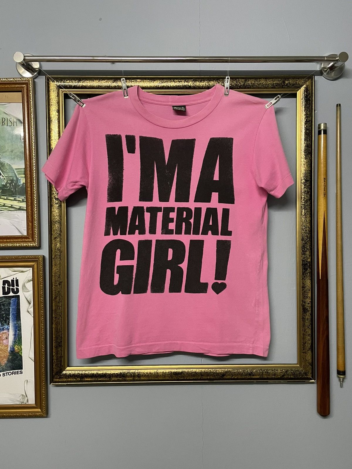 Japanese Brand Vintage 1990s Japan Designe RNA ‘IM A MATERIAL GIRL’ TSHIRT Size US S / EU 44-46 / 1 - 1 Thumbnail