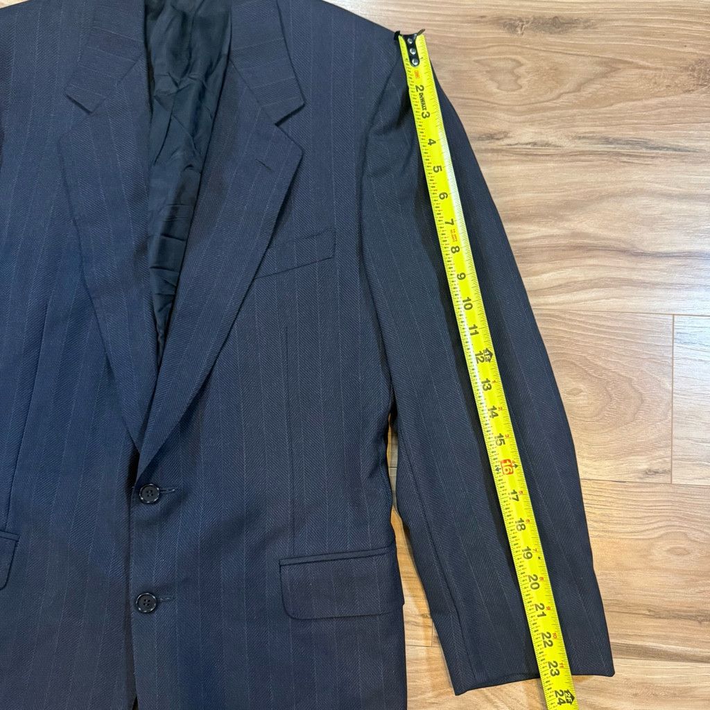 J Brand Canali Men’s Wool Blazer Navy Pinstripe 40R Size 40R - 6 Thumbnail