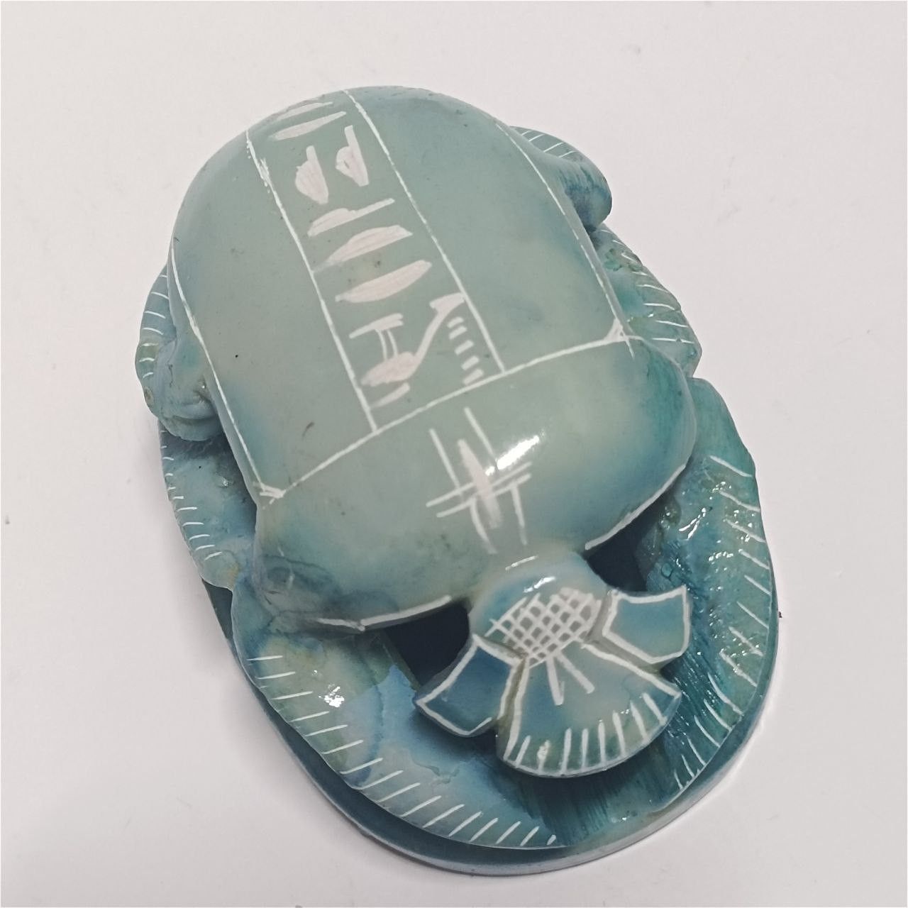 Other hand-carved pharaonic scarab hieroglyphic details Size ONE SIZE - 8 Thumbnail