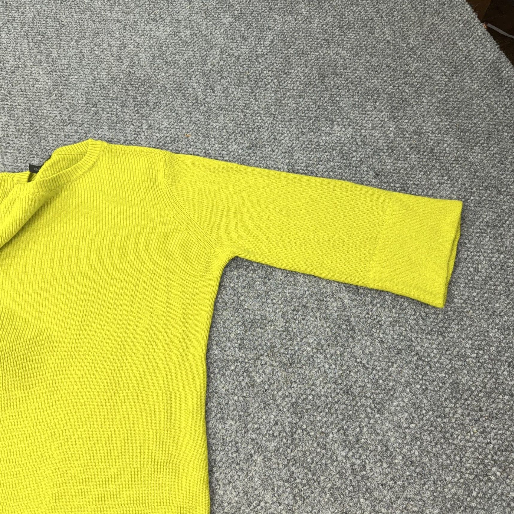 Eileen Fisher Eileen Fisher Sweater Womens Medium Yellow Merino Wool Crewneck Knit Raglan 3/4 Sleeve Pullover Knit's Solid Ribbed Vintage No Size M / US 6-8 / IT 42-44 - 3 Thumbnail