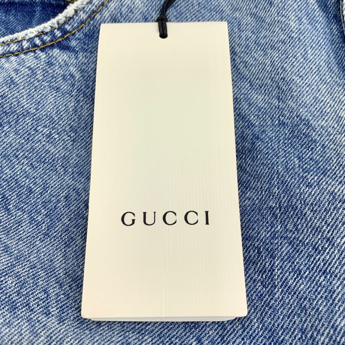 Gucci Gucci Light Blue Washed DDistresse Cotton Denim Pants K26WX Size 24" / US 00 / IT 34 - 7 Thumbnail