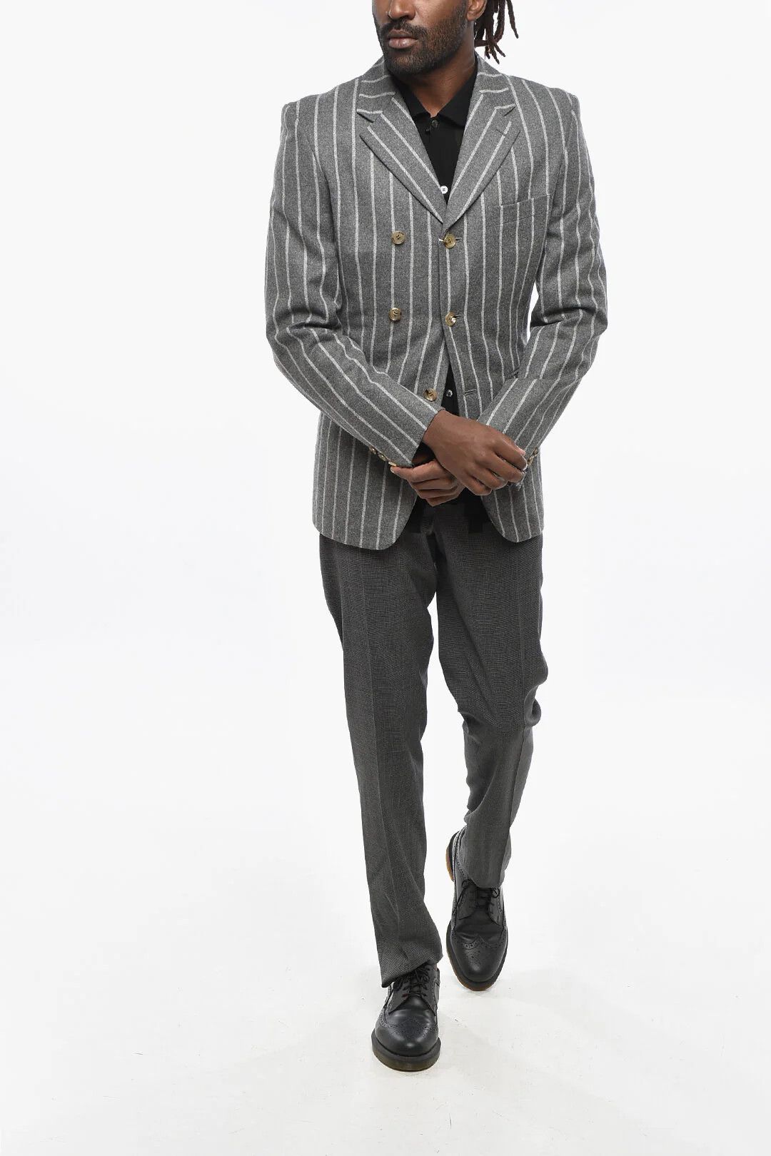 Comme des Garcons og1mm0426 Striped Wool Jacket in Grey Size US M / EU 48-50 / 2 - 4 Thumbnail
