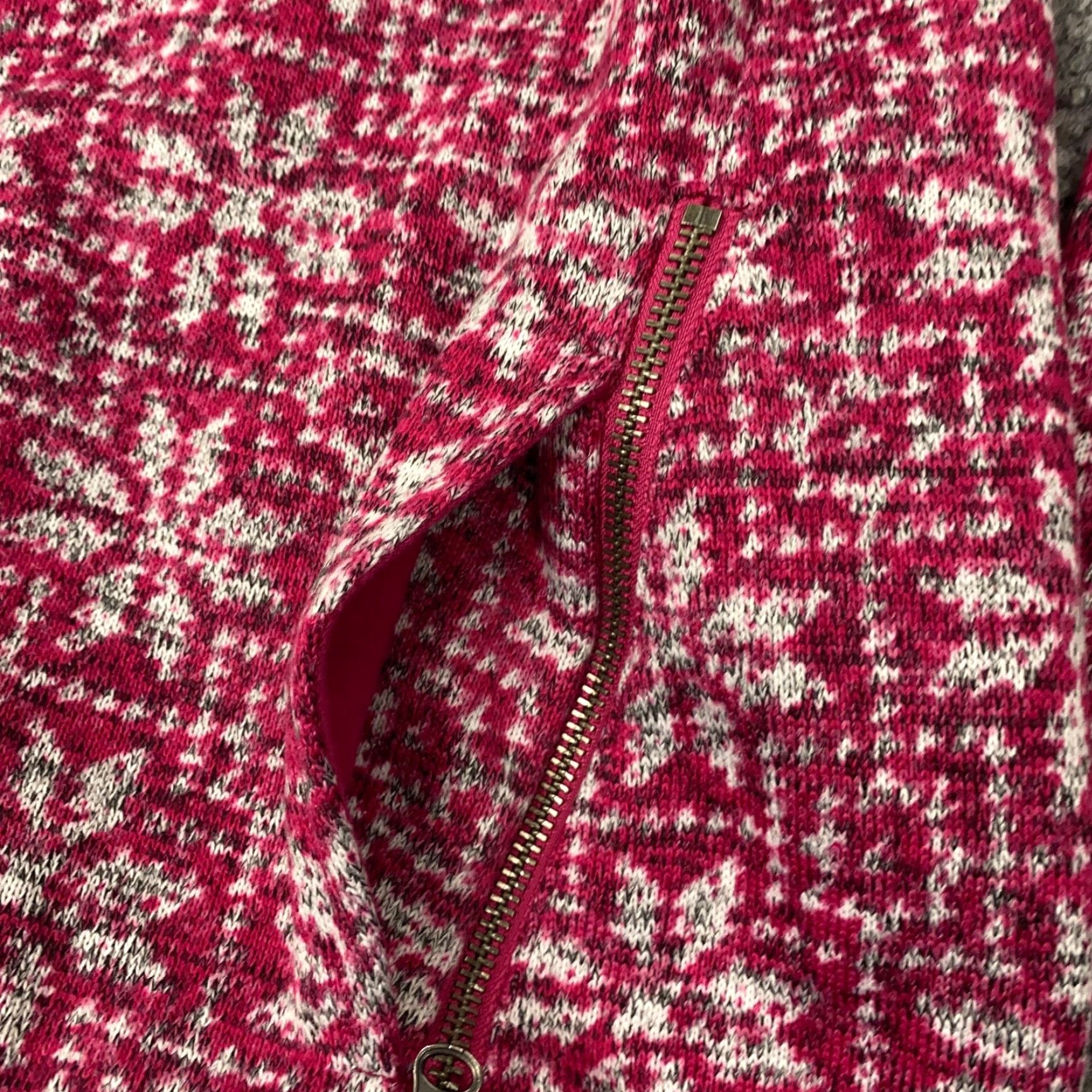 Talbots VINTAGE Talbots Hoodie Sweatshirt Womens Geometric Fleece Zip Pockets Hooded Red S Small Pullover Adult Womens Size S / US 4 / IT 40 - 5 Thumbnail