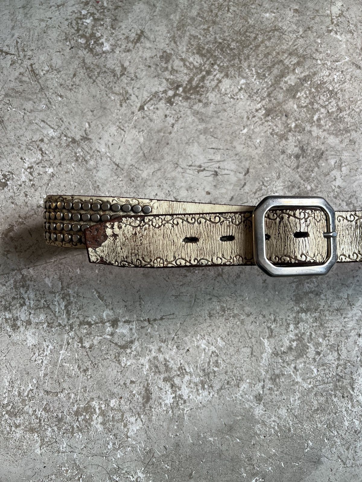 Designer × Vintage SOLD* Vintage Studded Leather Belt Size 34 - 3 Thumbnail
