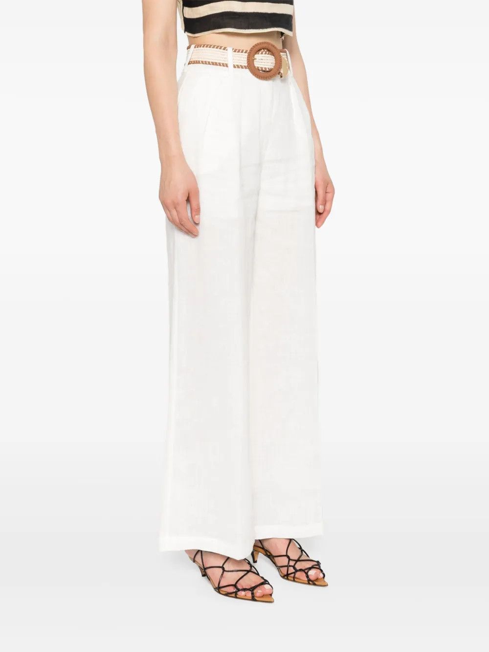 Zimmermann oc11z0525 Tuck Loose Trouser Pant in White Size 27" / US 4 / IT 40 - 5 Thumbnail