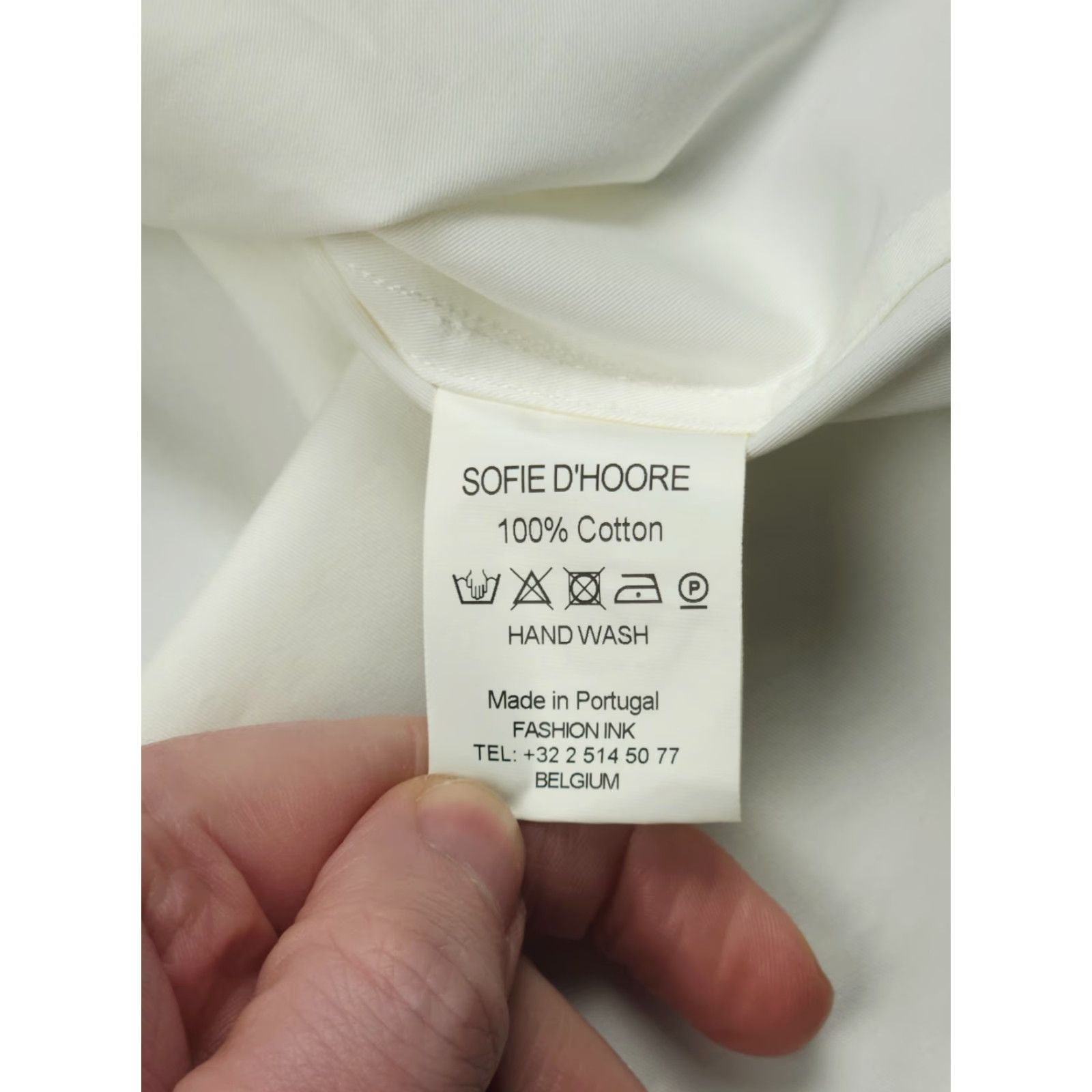 SOFIE D'HOORE Sofie D'Hoore Shirt Womens 40 White 3/4 Sleeve Collared Oversized Cotton Blouse Size S / US 4 / IT 40 - 7 Thumbnail