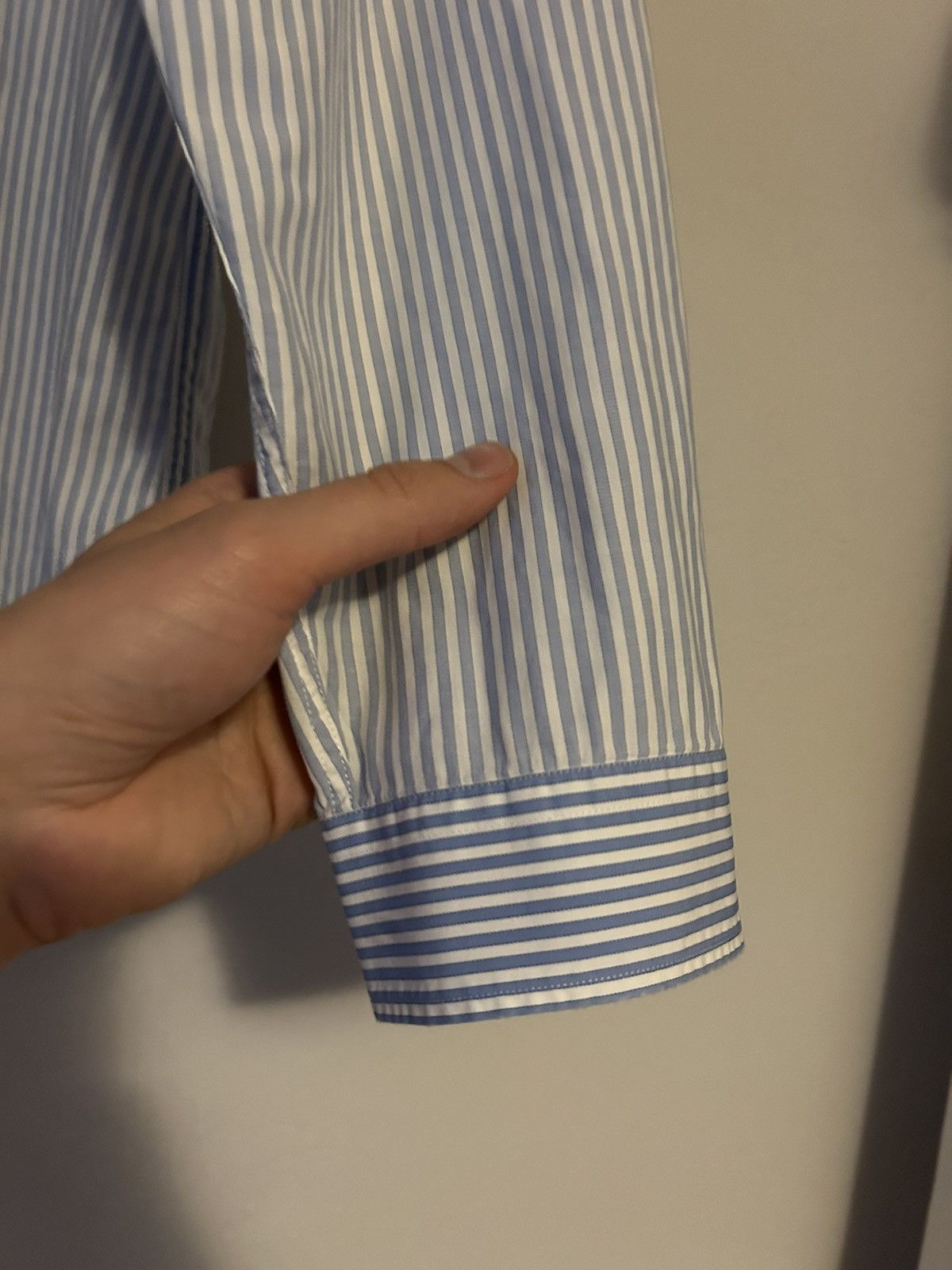 Gucci Blue Contrast Striped Button-Up Shirt Size US XL / EU 56 / 4 - 5 Thumbnail